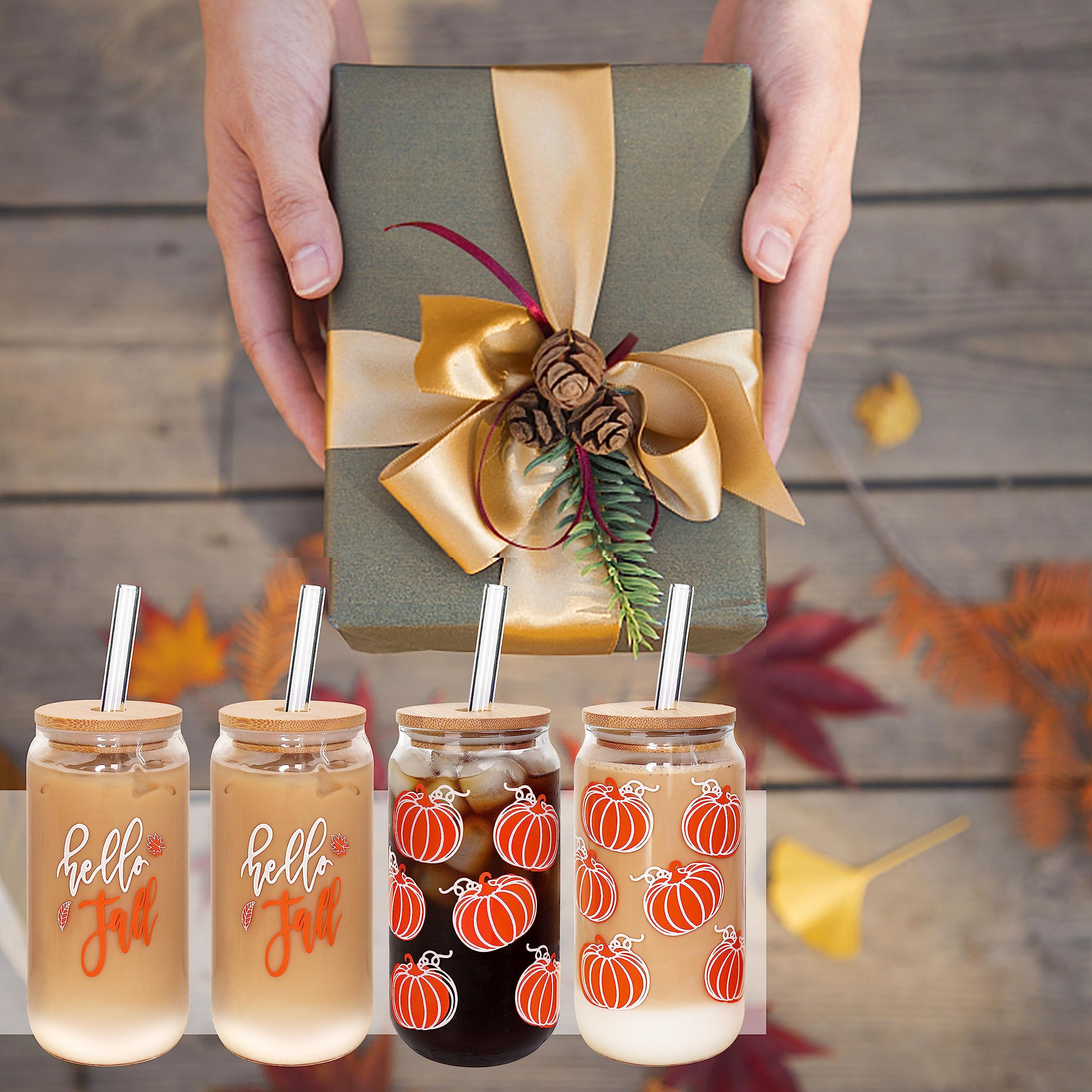 ANOTION 18oz Fall Pumpkin Coffee Mug - Insulated Tumbler for Hot & Iced Drinks, Thanksgiving Decor, Autumn Wedding Cup - Perfect for Pumpkin Spice Latte, Office Use, and Seasonal Home Decor