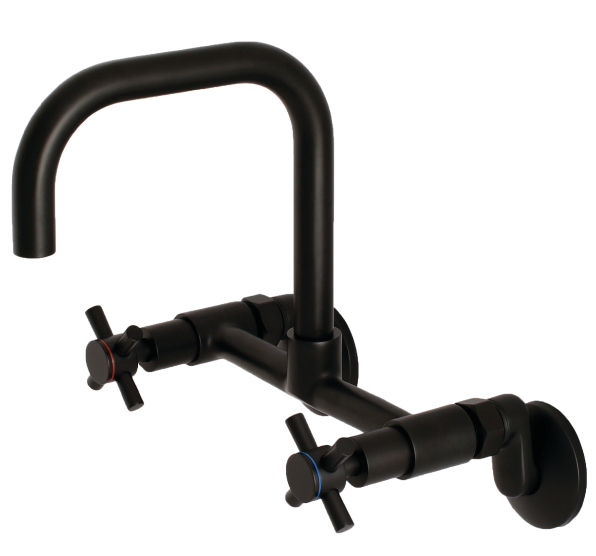 Concord Two Handle Wall Mount Bathroom Faucet - 2 Hole Deck Mount Sink Faucet for Bathroom Vanity, Powder Room & Utility Sink (Brushed Nickel Finish)