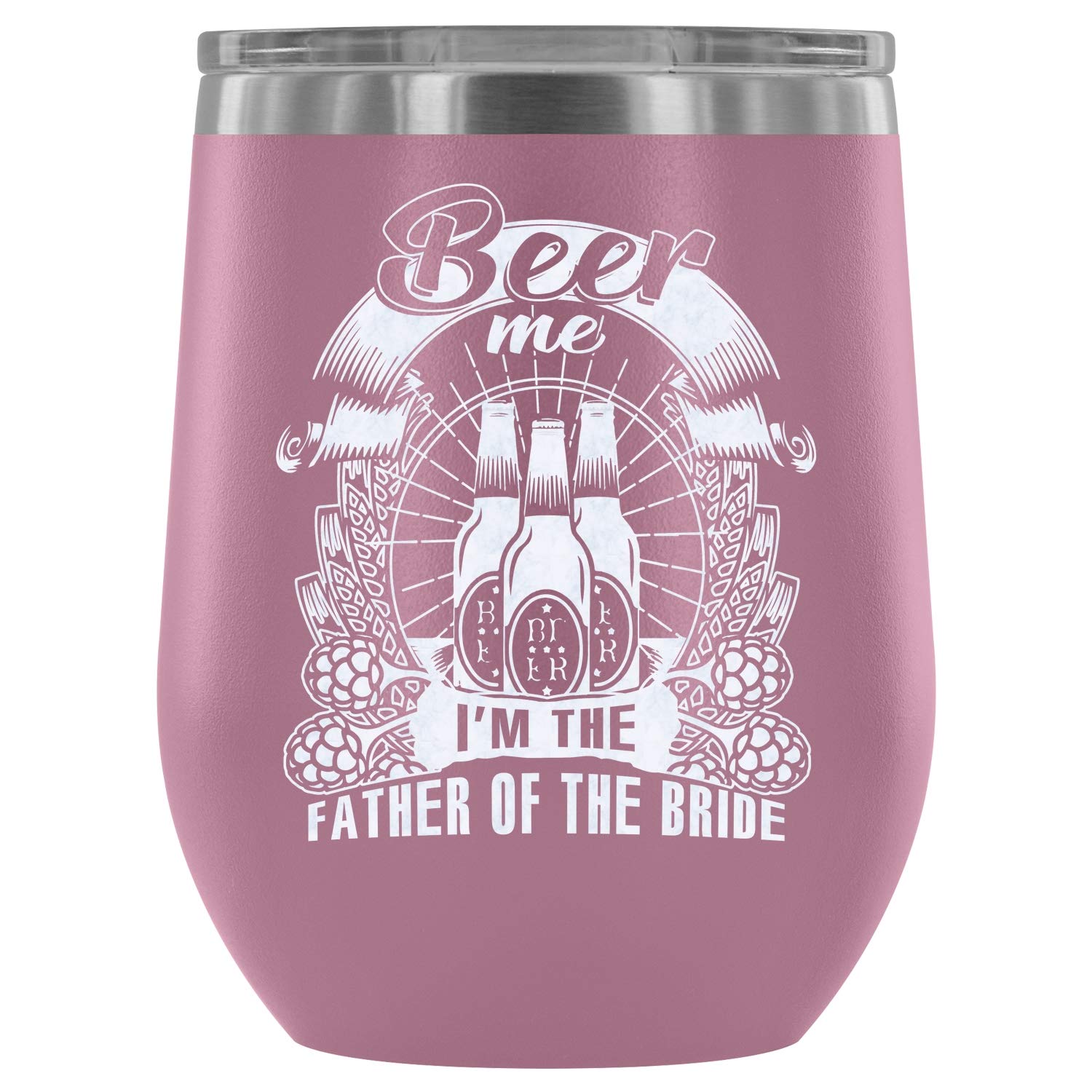 Vacuum Insulated Stainless Steel Wine Tumbler with Lid - 12oz Insulated Cup for Wine, Beer & Cocktails - Perfect for Weddings, Parties & Outdoor Events (Light Purple)
