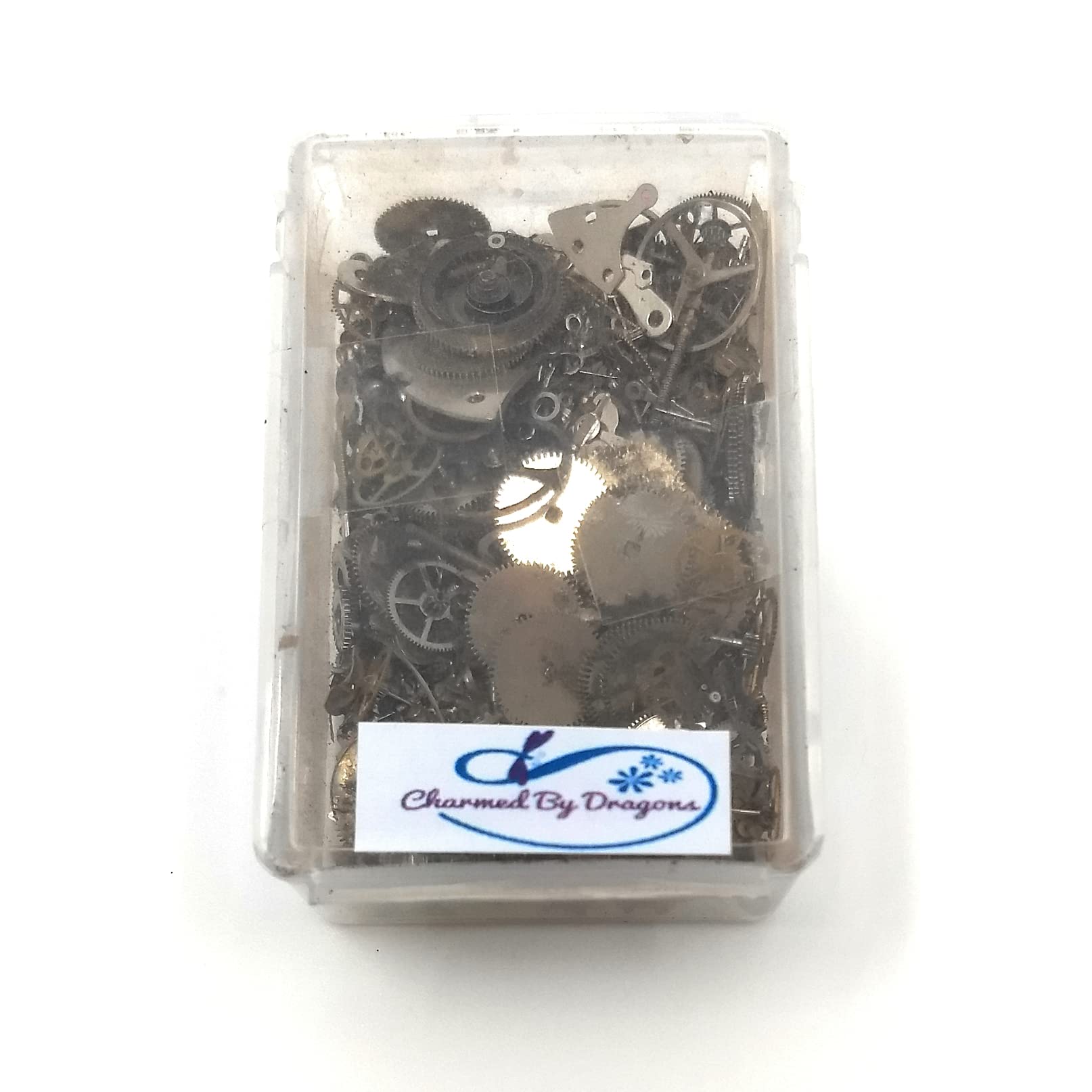 Steampunk Watch Parts for Jewelry Making - 1 oz (250+ Pieces) Vintage Gears, Wheels, Hands, Crowns & Cogs - DIY Craft Supplies for Steampunk Jewelry, Scrapbooking & Mixed Media Art Projects