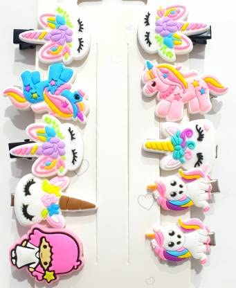Paaroots 10-Pack Unicorn Ice Cream Hair Clips for Girls - Non-Slip Alligator Clips for Toddlers & Kids - Perfect for School, Parties & Princess Dress Up