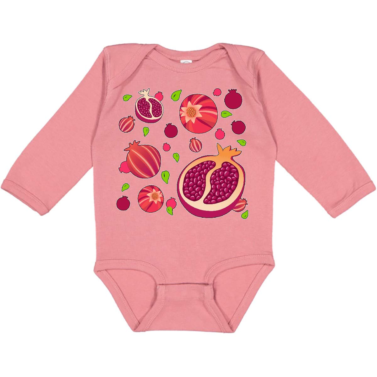 Inktastic Pomegranate Fruit Party Long Sleeve Baby Bodysuit - Soft Cotton Creeper for Newborns & Infants - Perfect for Family Photos, Holidays & Special Occasions