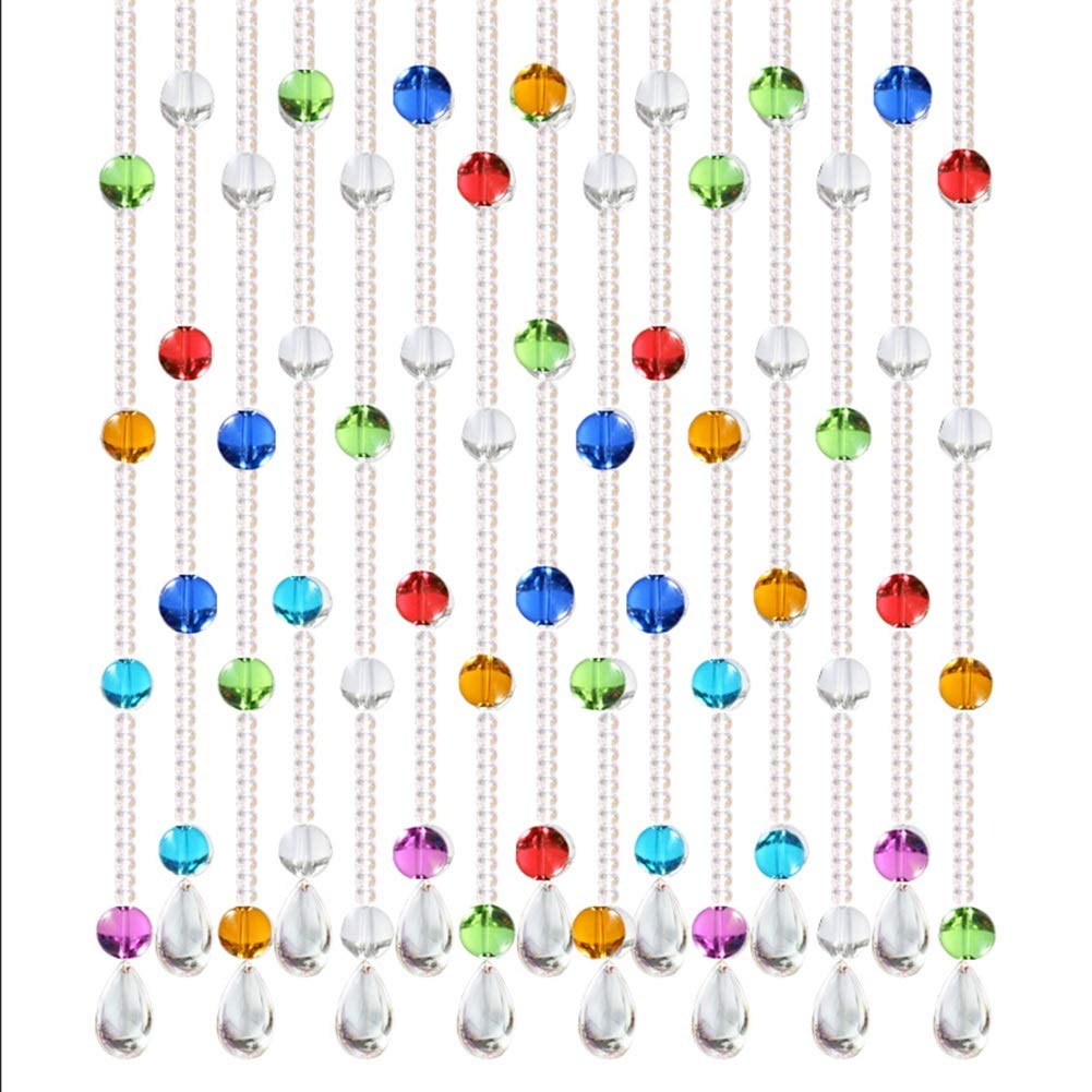 Crystal Ball Beaded Curtain - Clear Glass Hanging Beads for Door & Window Decor, Room Divider, Wedding & Party Decoration - Customizable Size (75x88cm) & Color (A-21 Strands) - Perfect for Bohemian Home Decor, Bedroom Accent & Holiday Festivities