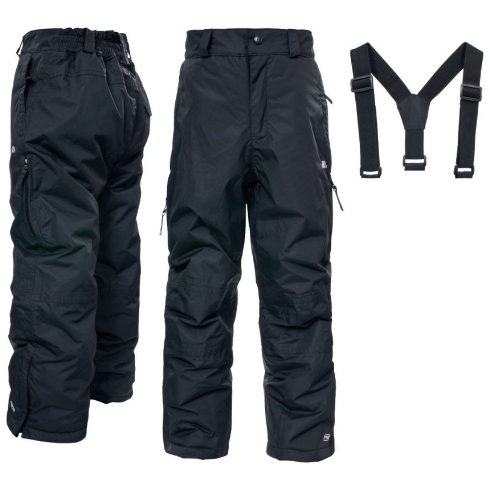 Marvelous Kids Ski Pants by Trespass - Waterproof Winter Snow Pants for Boys & Girls, Black - Perfect for Skiing, Snowboarding & Outdoor Winter Activities