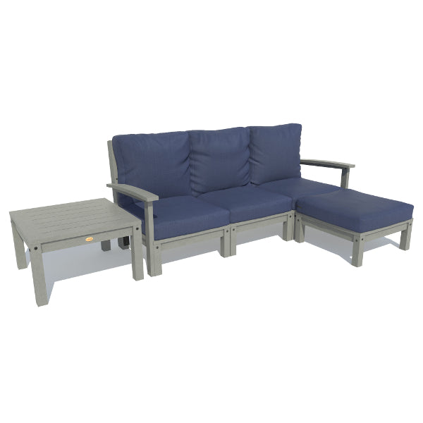 Custom Deep Seating Sofa Set with Ottoman and Side Table - Modern Living Room Furniture for Comfortable Lounging & Relaxation