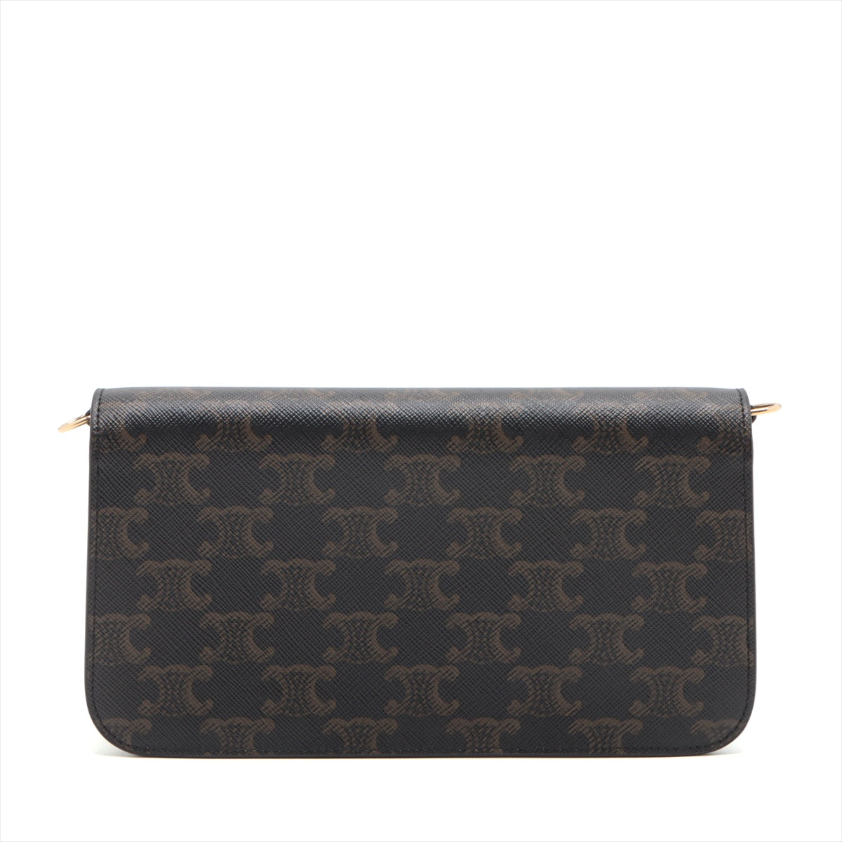 Celine Triomphe Canvas Chain Shoulder Bag for Women - Luxury Designer Crossbody Purse with Gold Chain Strap, Perfect for Date Night & Evening Events