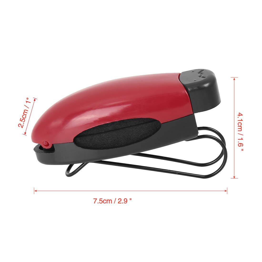 X AUTOHAUX 4-Piece Red & Black Plastic Car Sun Visor Clip - Universal Sunglasses & Card Holder for Sun Protection & Organization - Perfect for Road Trips, Commuting & Daily Driving