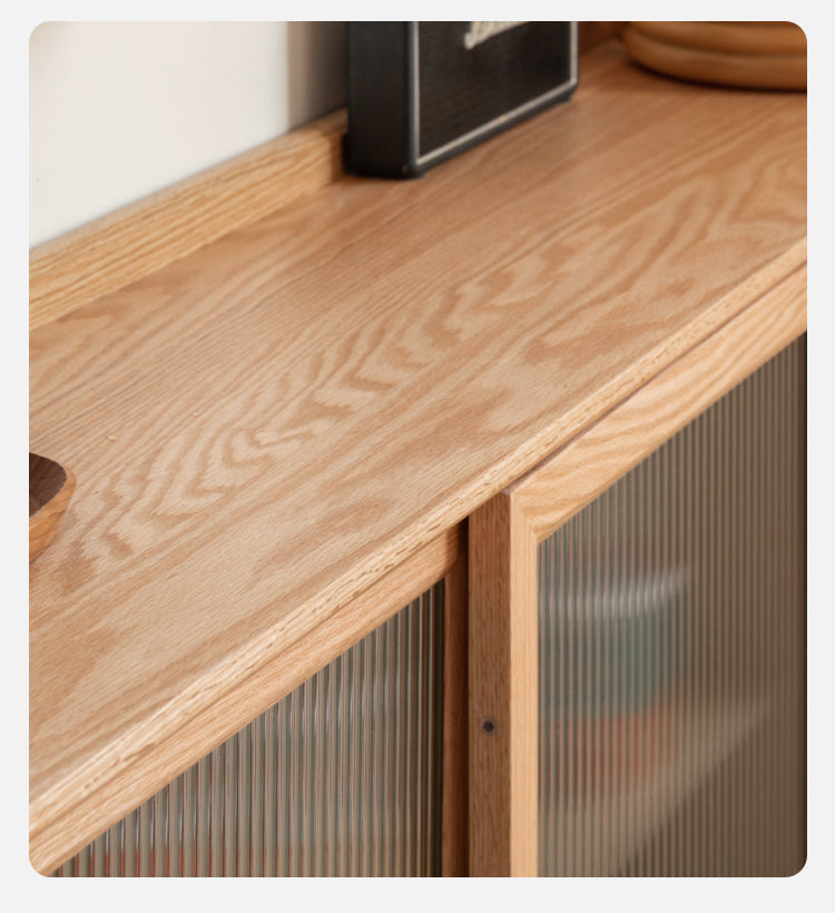 Premium Solid Wood Sideboard with Sliding Doors - Oak, Ash, Black Walnut & Cherry Options - Perfect for Dining Room Storage & Living Room Organization