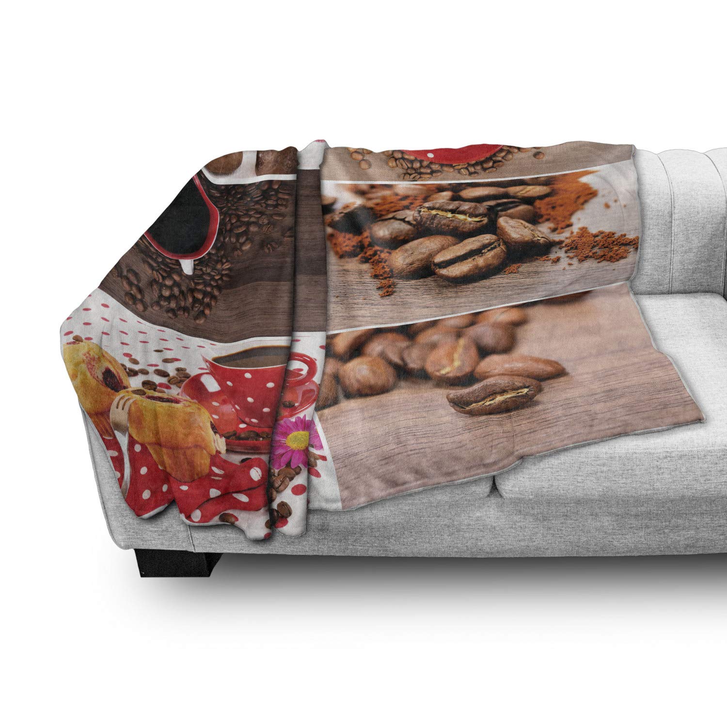 Ambesonne Coffee Lovers Fleece Throw Blanket 50