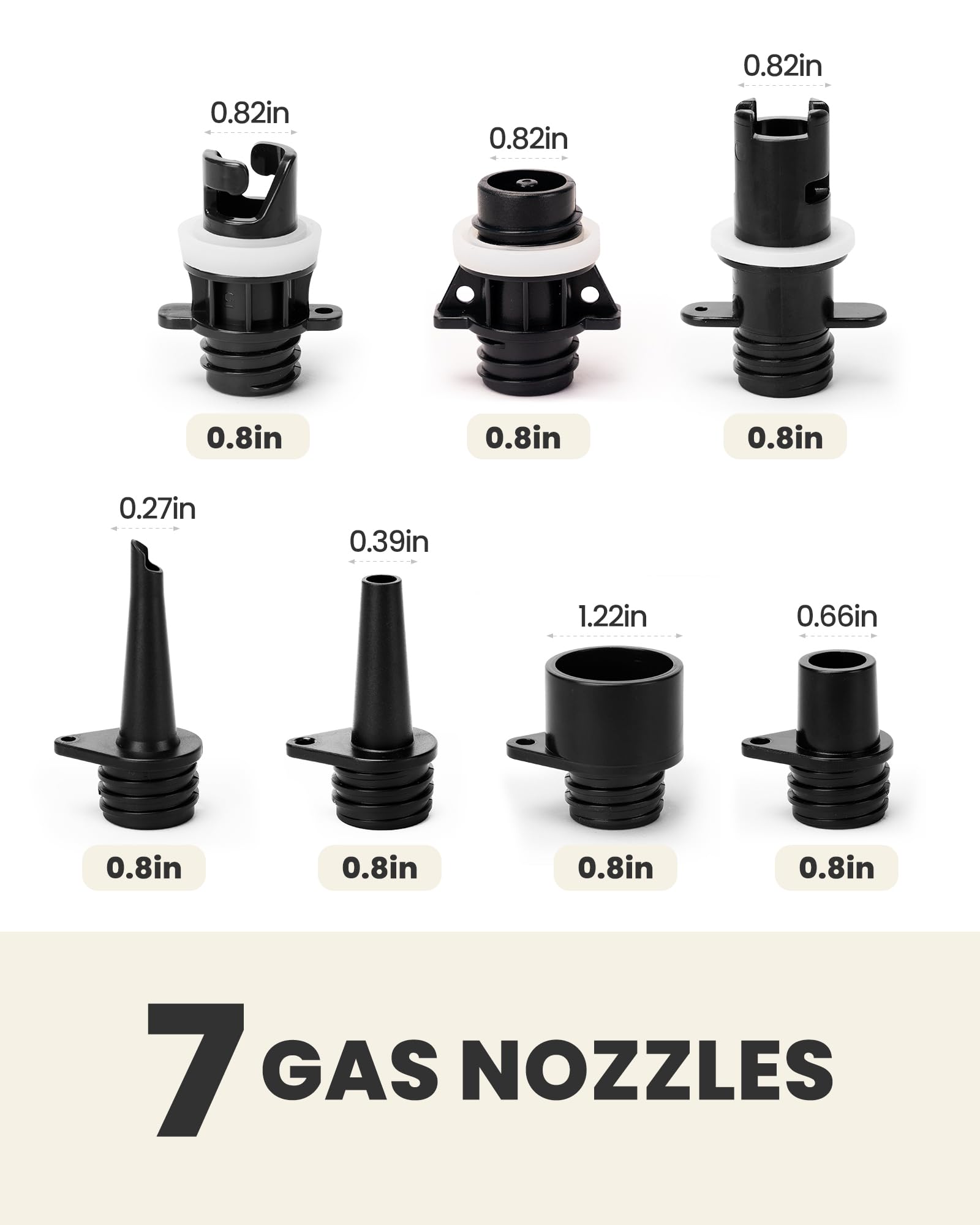 OutdoorMaster Electric SUP Pump Adapter & Air Hose Kit with 7 Nozzles - High Pressure Inflator for Inflatable Paddle Boards, Boats, Tents & Swimming Pools - Perfect for Beach, Lake & Outdoor Water Activities