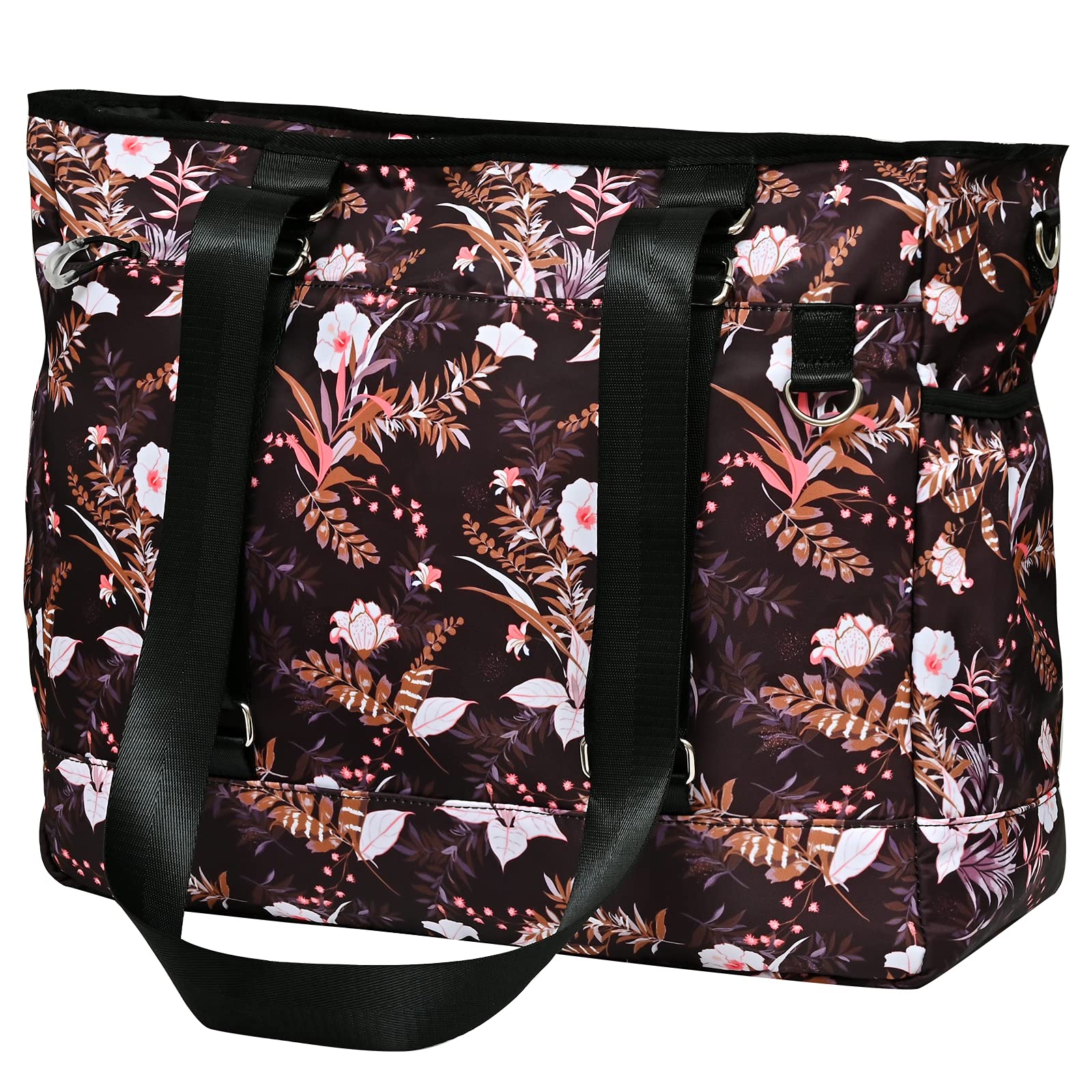 Waterproof Nylon Tote Bag with Multiple Pockets - Durable Laptop Work Bag for Women & Men - Perfect for Office, School, Travel & Shopping (Kuston)