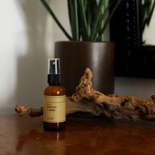 Premium No. 03 Tobacco & Cedar Room Spray - Long Lasting Air Freshener for Home, Office & Car | Aromatherapy & Relaxation