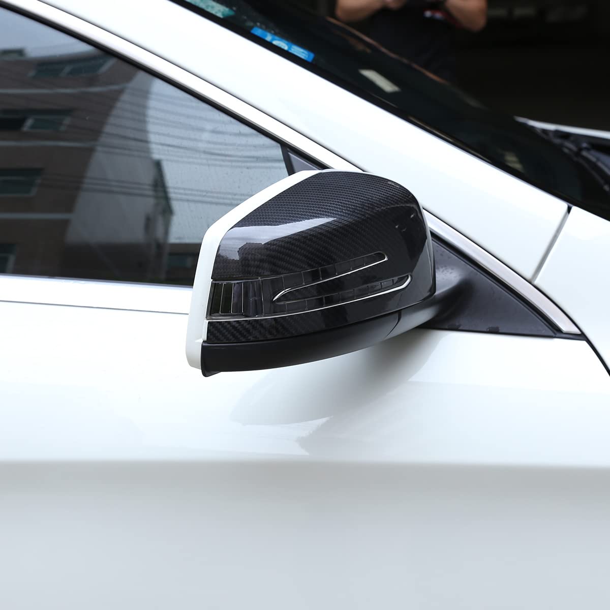 Real Carbon Fiber Mirror Caps for Mercedes C/E/A Class W204 W176 W212 GLA X156 CLA W117 CLS W218 - Side Rearview Mirror Cover Stickers & Protective Accessories - Upgrade Your Luxury Car's Style & Protection