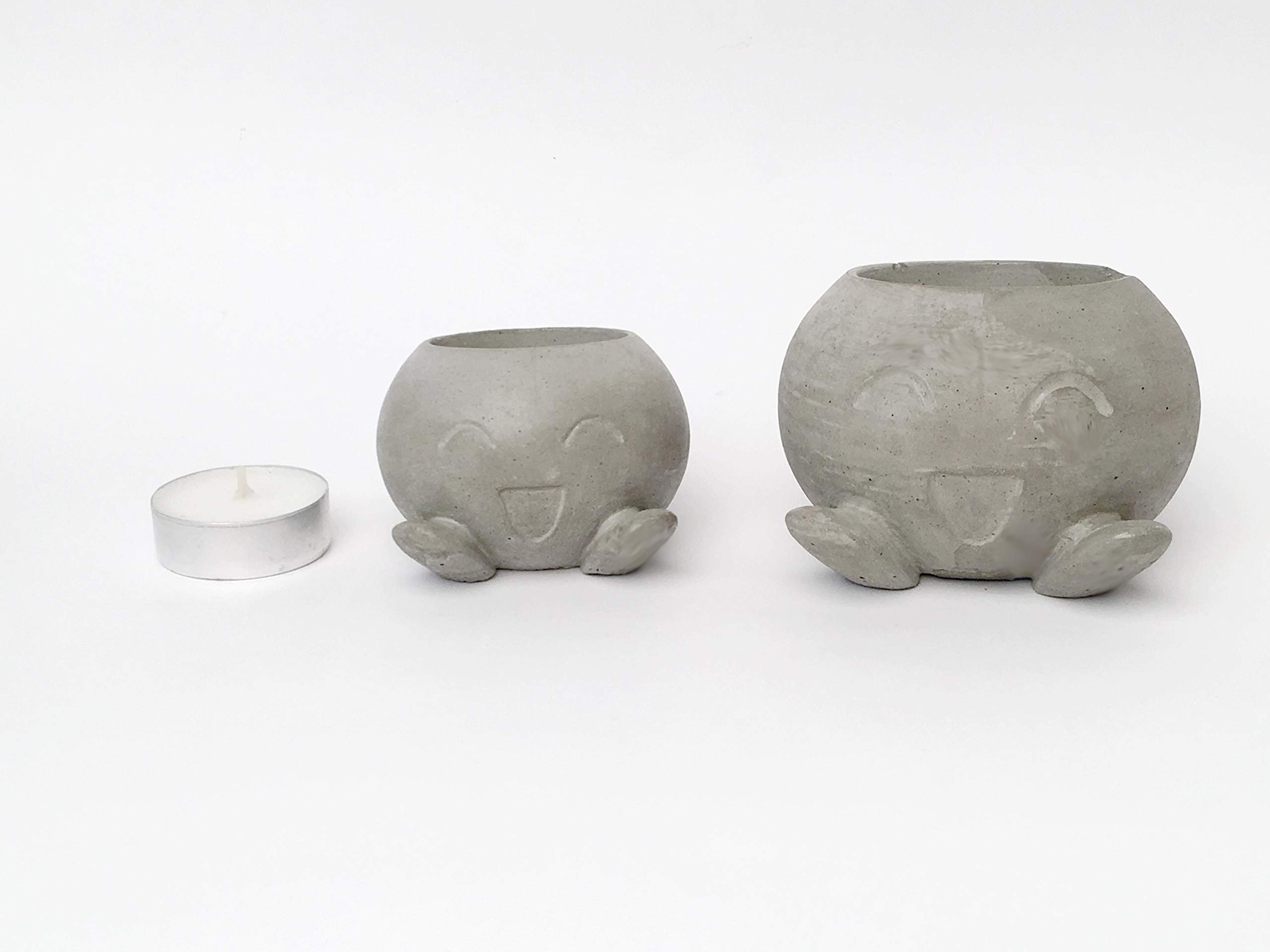 Oddish Planter Sculpture - Concrete Candle Holder, Pen Holder & Toy for Home Decor, Office Desk & Garden - Pokemon Inspired Planter for Succulents & Small Plants