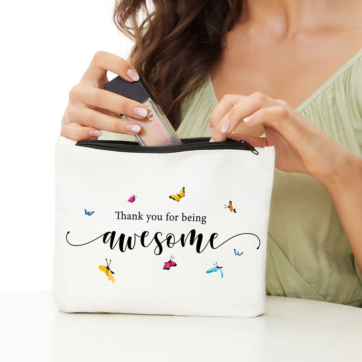 Inspirational Makeup Bag for Women - Encouragement Gift for Employees, Friends & Teens - Perfect for Thank You & Appreciation Gifts