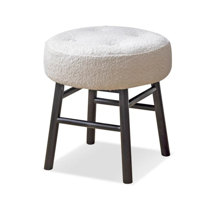 15.7×15.7×16.5 inch / 40×40×42 cm / black color / makeup stool white fabric