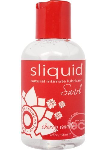 Sliquid Swirl Cherry Vanilla Water-Based Personal Lubricant - 4 oz Bottle - Long-Lasting, Hypoallergenic & Vegan - Perfect for Couples & Sensitive Skin