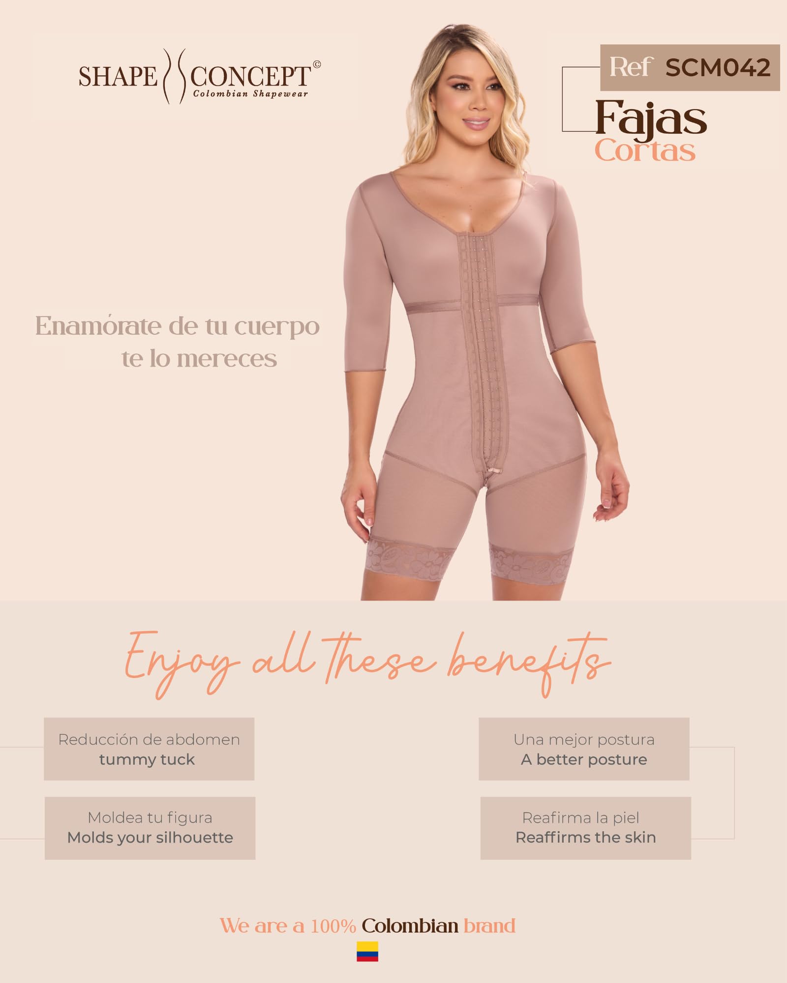 SHAPE CONCEPT Colombian Shapewear - Tummy Control Body Shaper for Women | Postpartum Waist Trainer & Slimming Girdle for Everyday Wear & Special Occasions