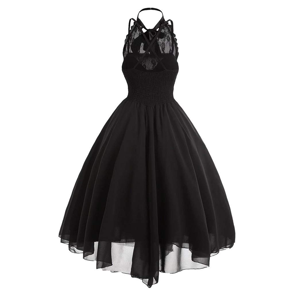 Sexy Women's Lace Mini Dress - Vintage Retro Sleeveless Princess Court Dress for Casual Wear | Perfect for Date Nights, Parties & Summer Outings