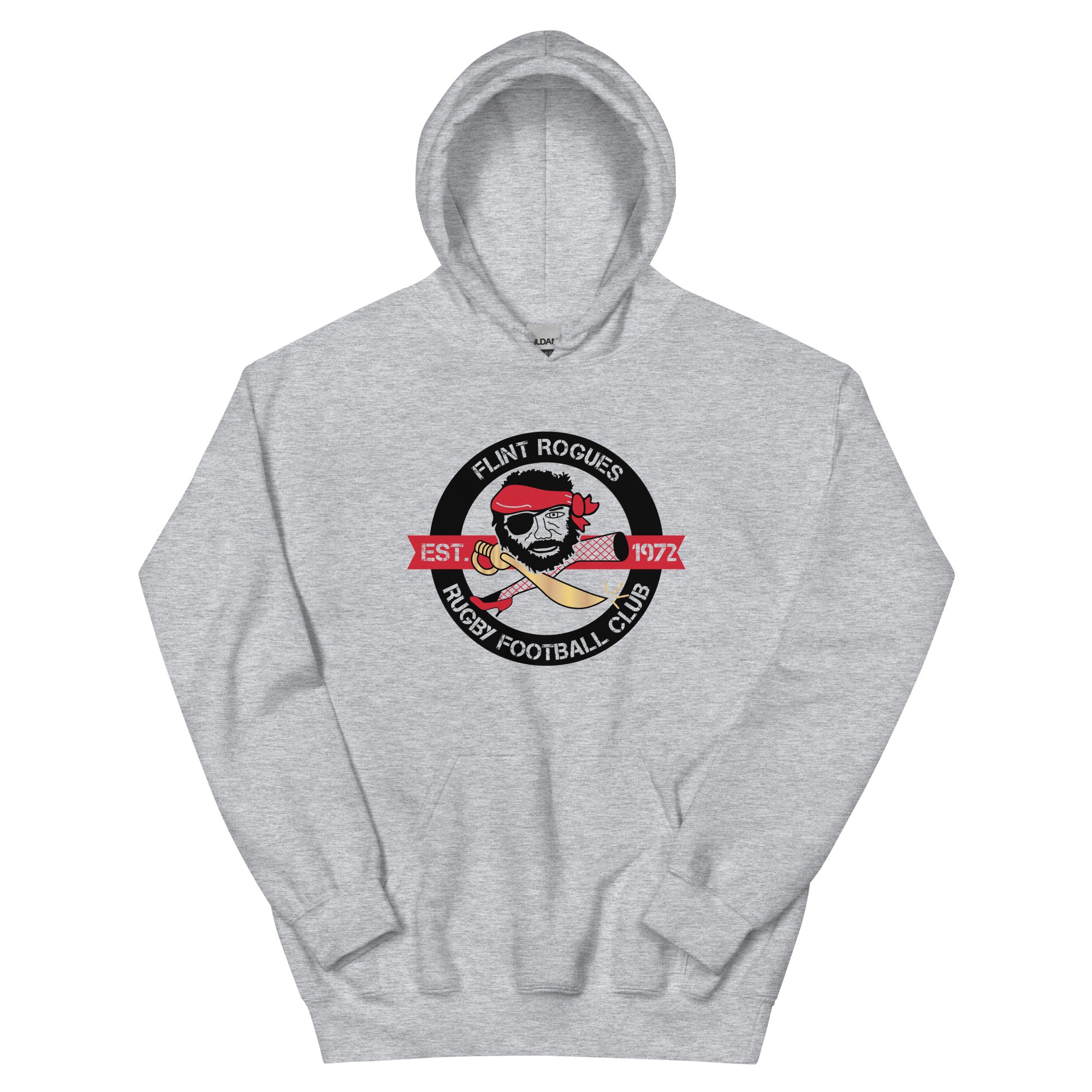 Flint Rogues RFC Heavy Blend Hoodie for Men - Premium Cotton Pullover Sweatshirt for Casual Wear, Workout & Outdoor Activities