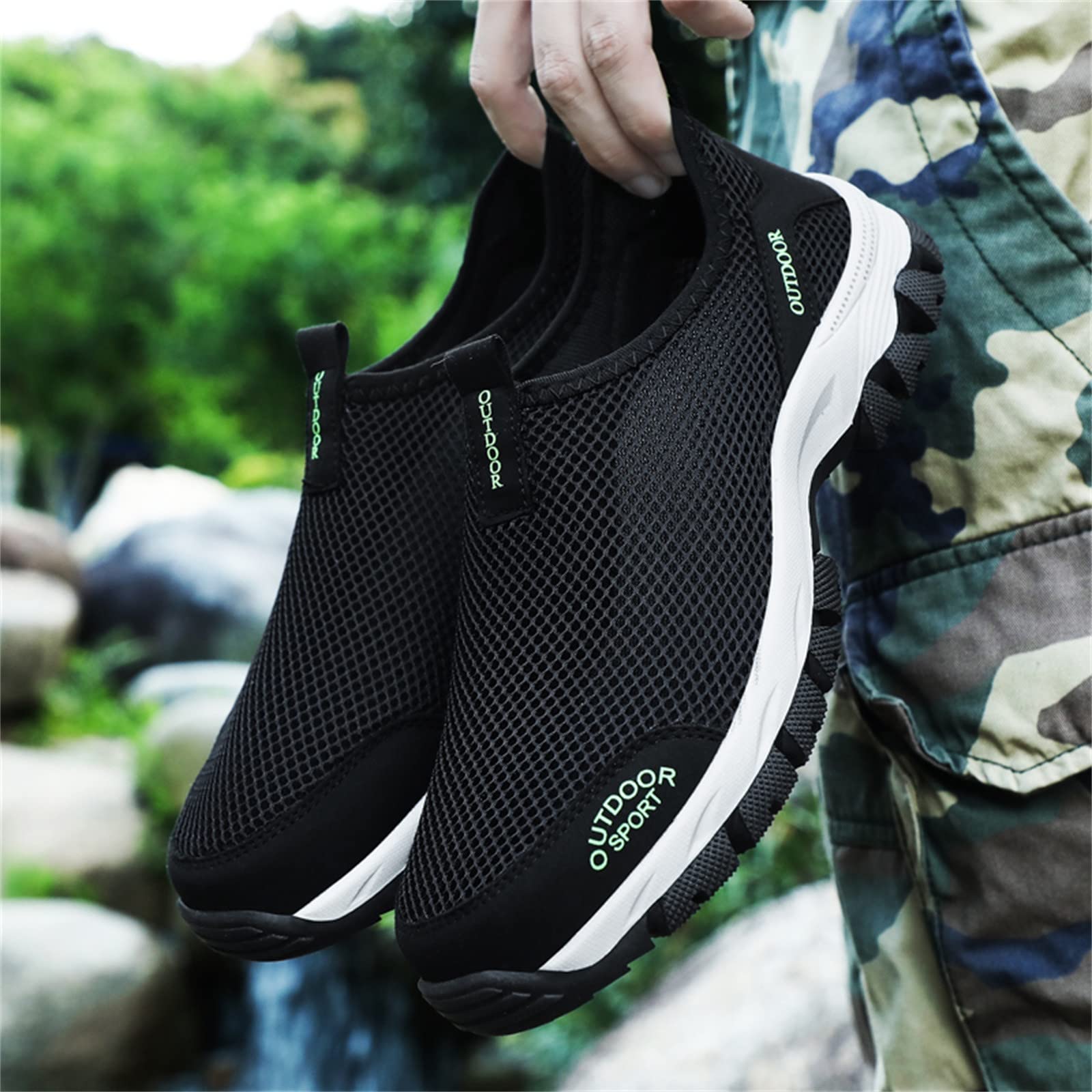 Men's Breathable Mesh Sports Shoes - Non-Slip Flat Sole Outdoor Hiking Trainers for Spring & Summer | Perfect for Running, Gym Workouts & Casual Wear