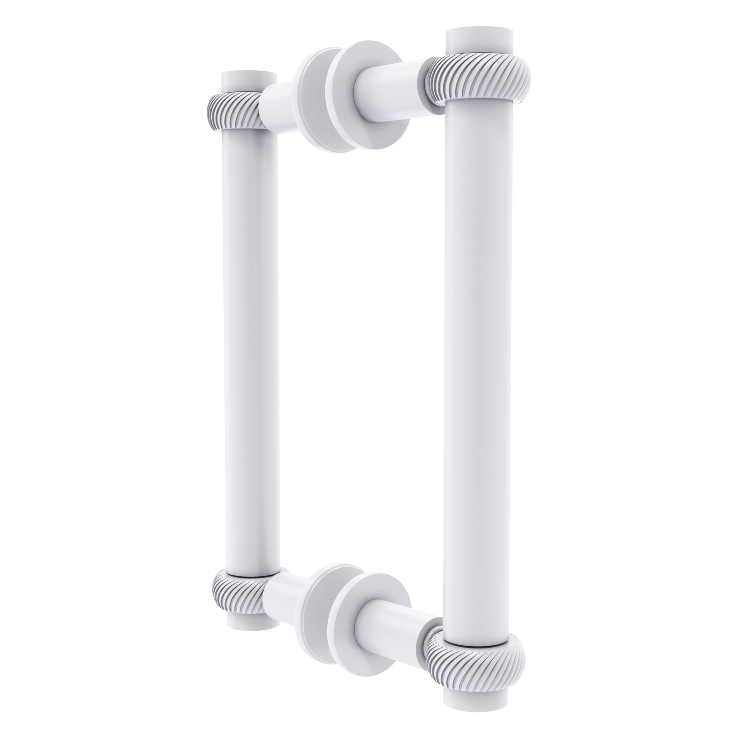 Allied Brass 404T-8BB-WHM Modern 8 Inch Twisted Shower Door Handle - Matte White Finish for Bathroom, Shower Enclosure & Spa Renovation