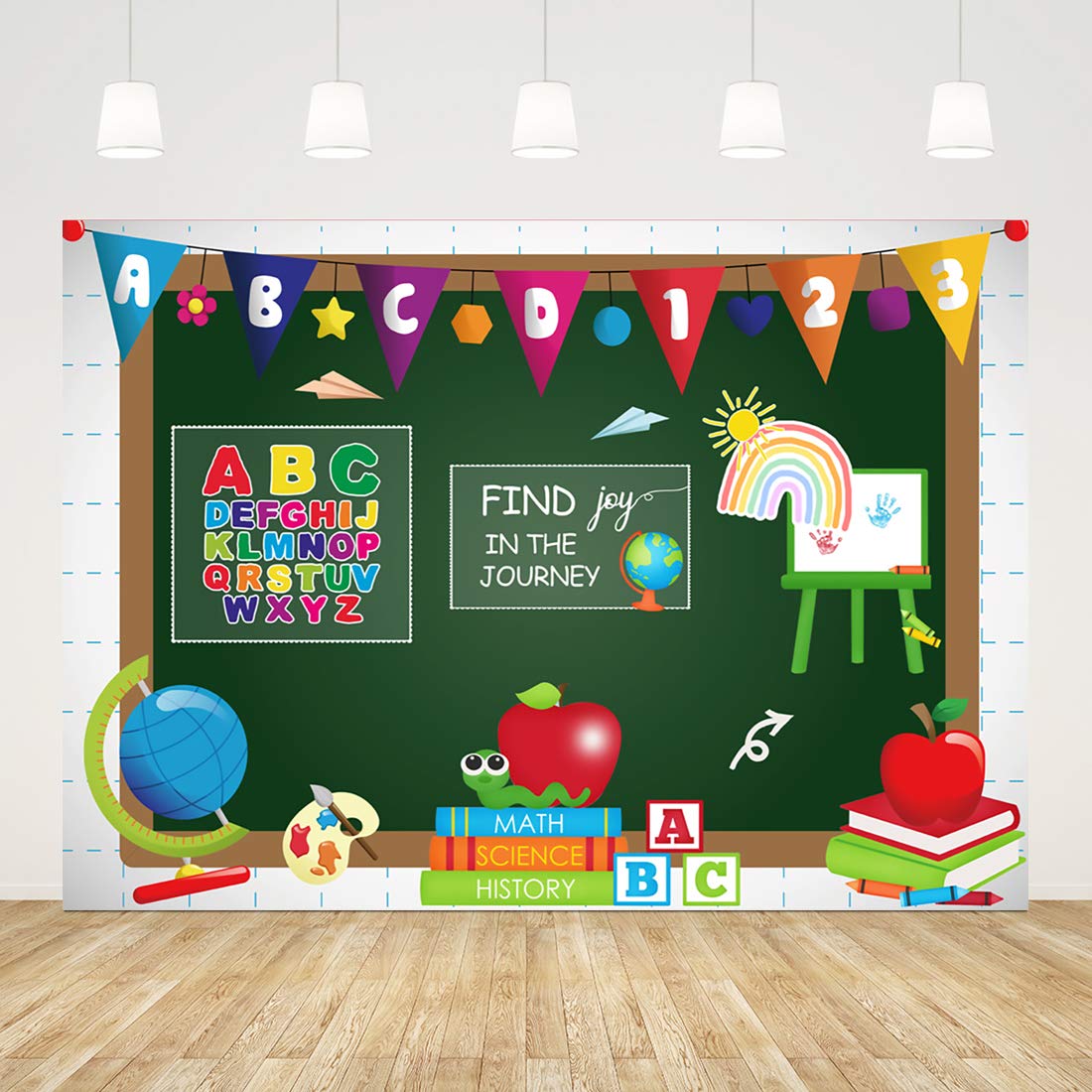 Ticuenicoa 7x5ft Blackboard Photography Backdrop - Online Teaching Background, Classroom Chalkboard Decor for School Party, Student Banner, Studio Props | Perfect for Virtual Lessons, Photobooths & Back-to-School Events