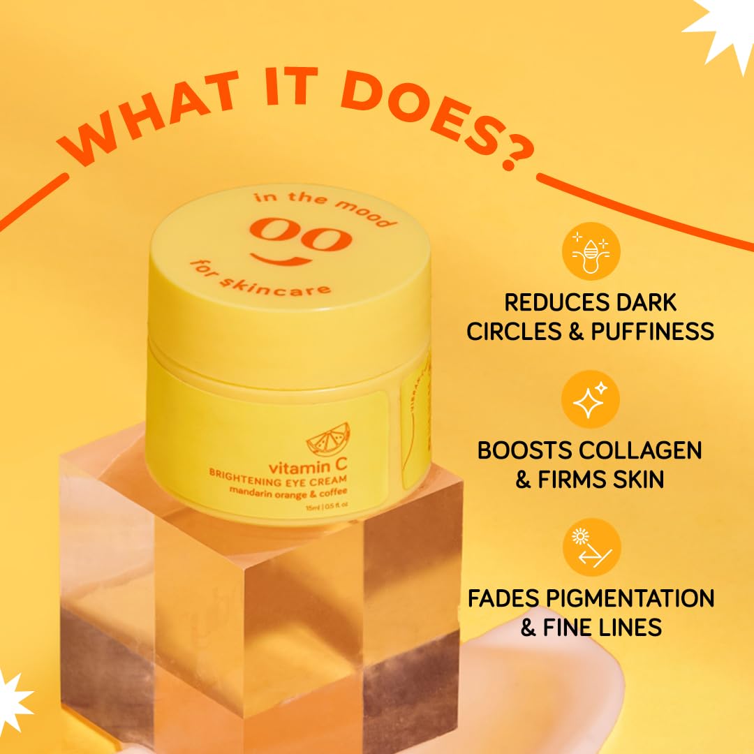 Vitamin C Brightening Under Eye Cream with Niacinamide & Caffeine - Reduces Dark Circles, Puffiness & Fine Lines | 94% Users Saw Results | Vegan & Cruelty-Free for Women & Men | Perfect for Morning & Night Skincare Routine