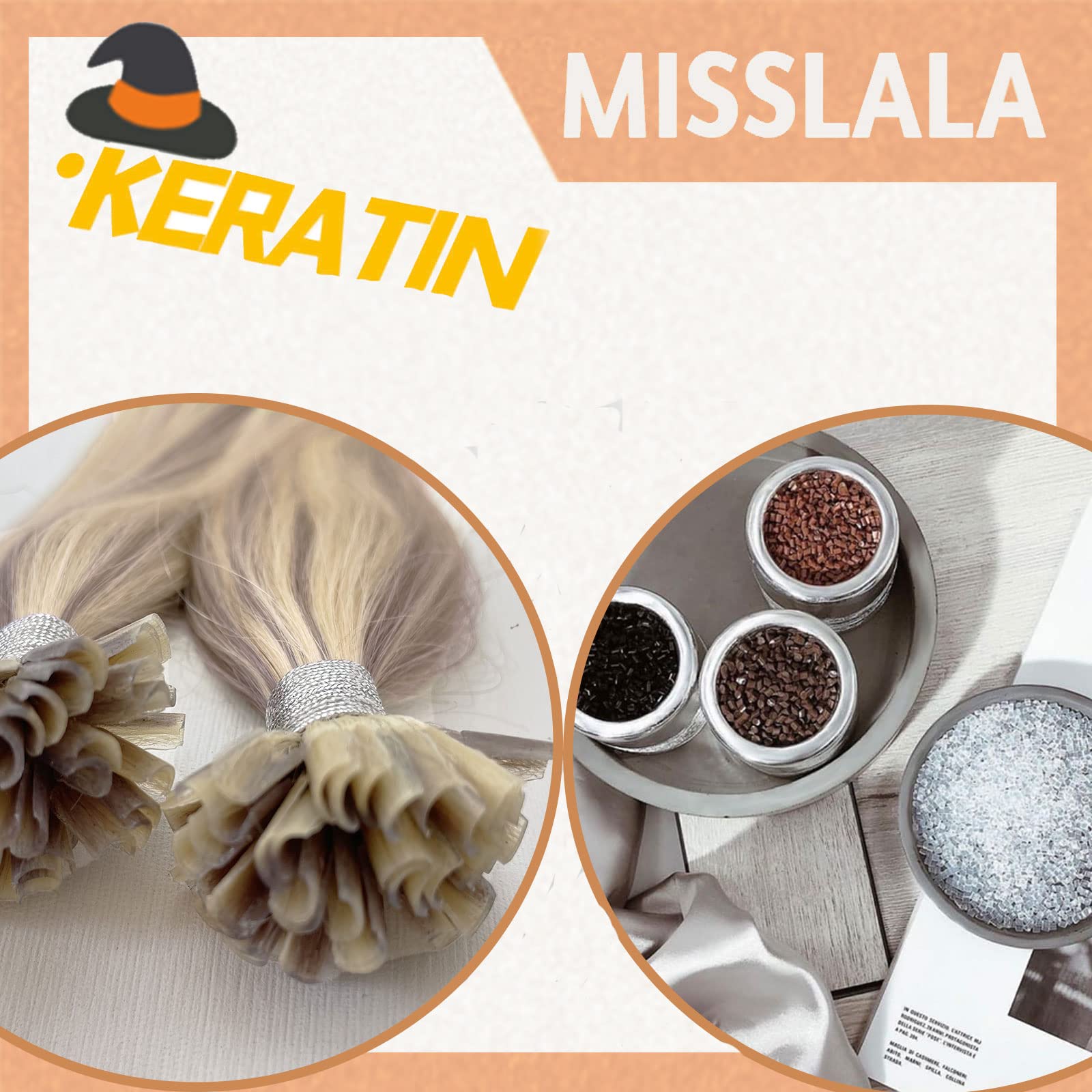 18 Inch U-Tip Hair Extensions - Pre-Bonded 100% Remy Human Hair - #18/613 Ash Blonde & Bleach Blonde Mix - Keratin Tip Fusion Extensions - 50g/50 Strands - Perfect for Daily Wear, Parties & Special Occasions