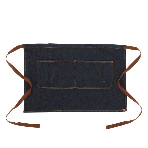 Chef Works AW048IBL Memphis Half Bistro Apron - Professional Kitchen Apron for Chefs & Cooks, Indigo Blue, 28.5