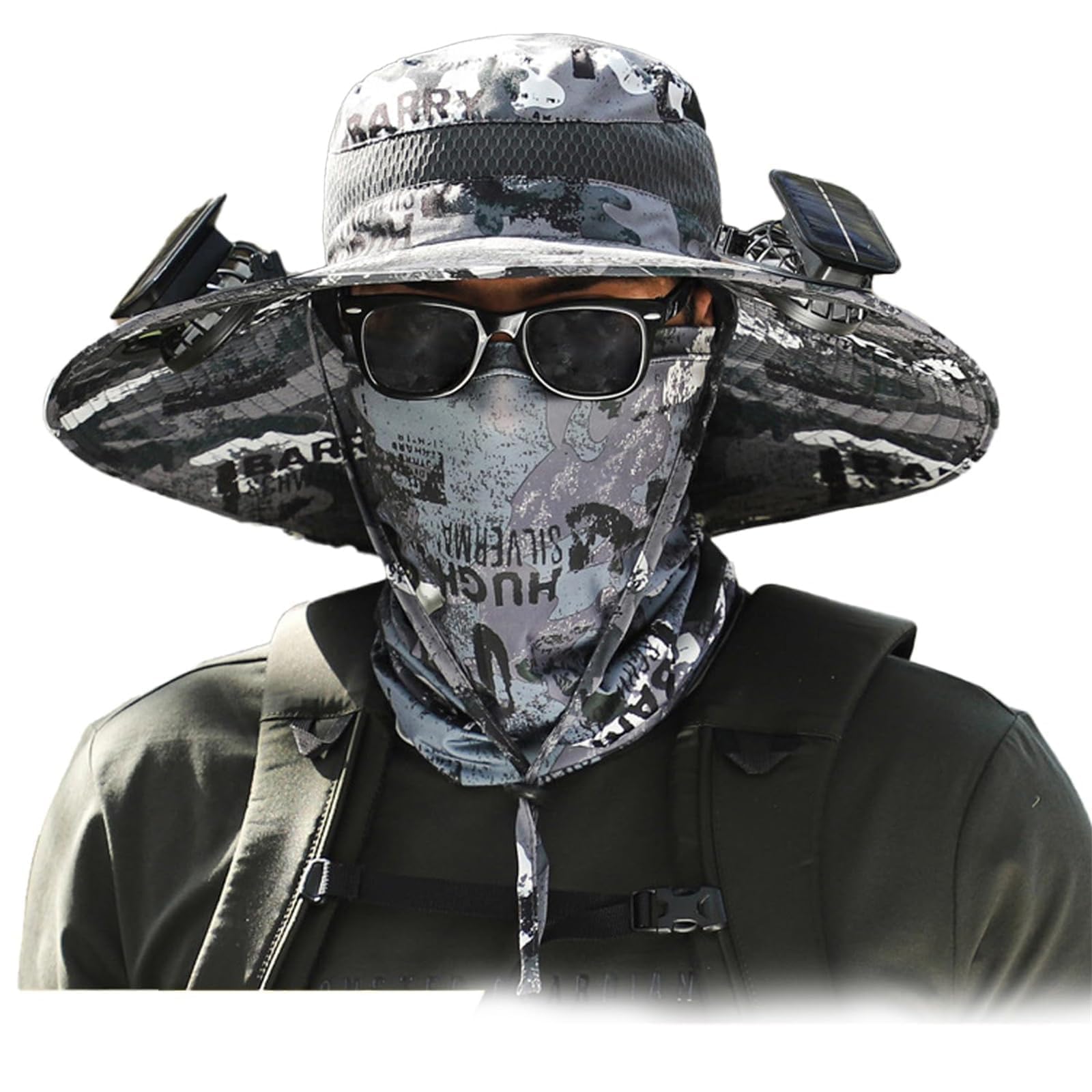 Solar Fan Hats for Men & Women - Wide Brim UV Protection Outdoor Hat with Rechargeable Battery - Perfect for Fishing, Beach, Gardening & Summer Activities