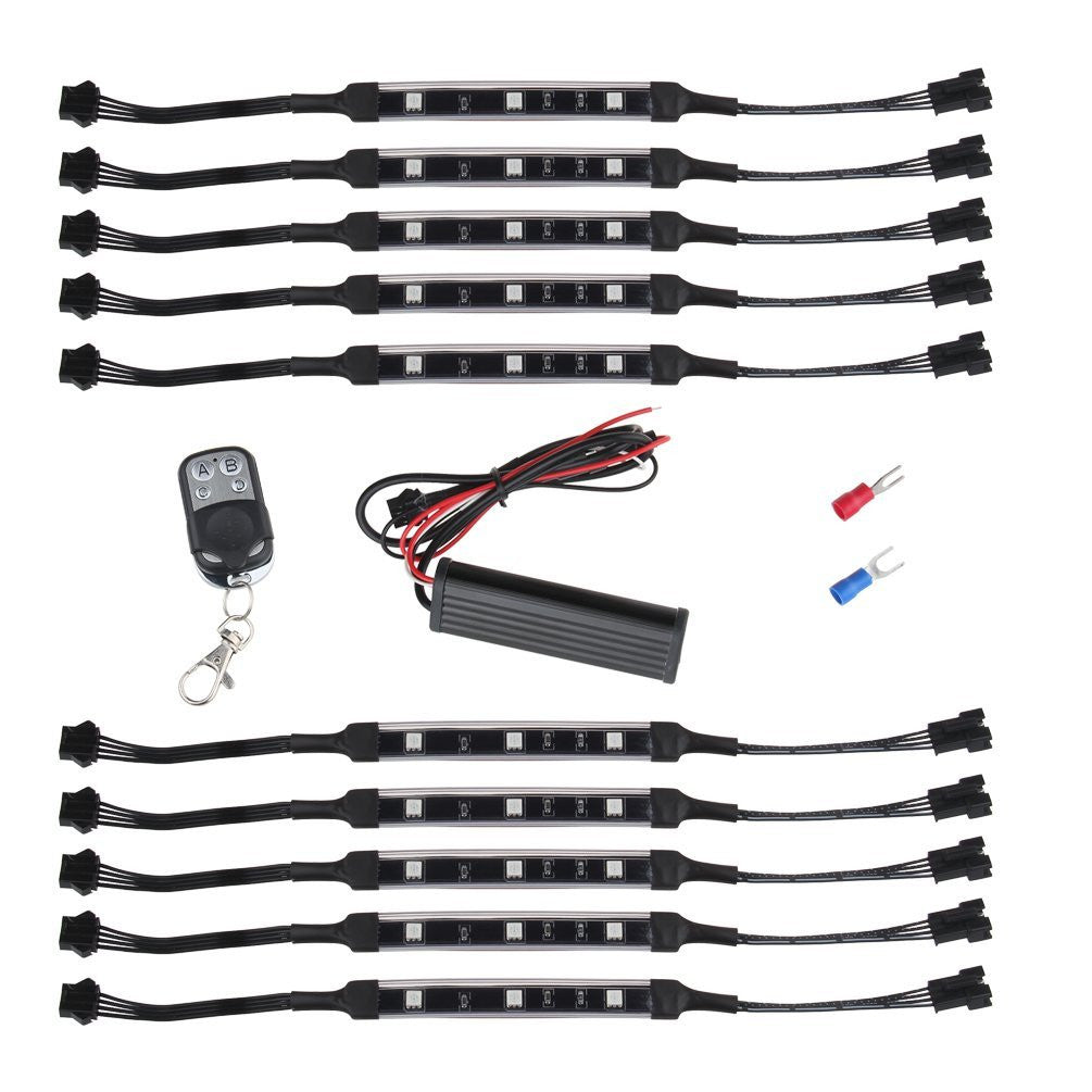 Motorcycle LED Light Kit - Multi-Color Flexible Strip Lights with Wireless Remote Control | Ground Effect Lighting for Night Riding & Custom Bike Decoration