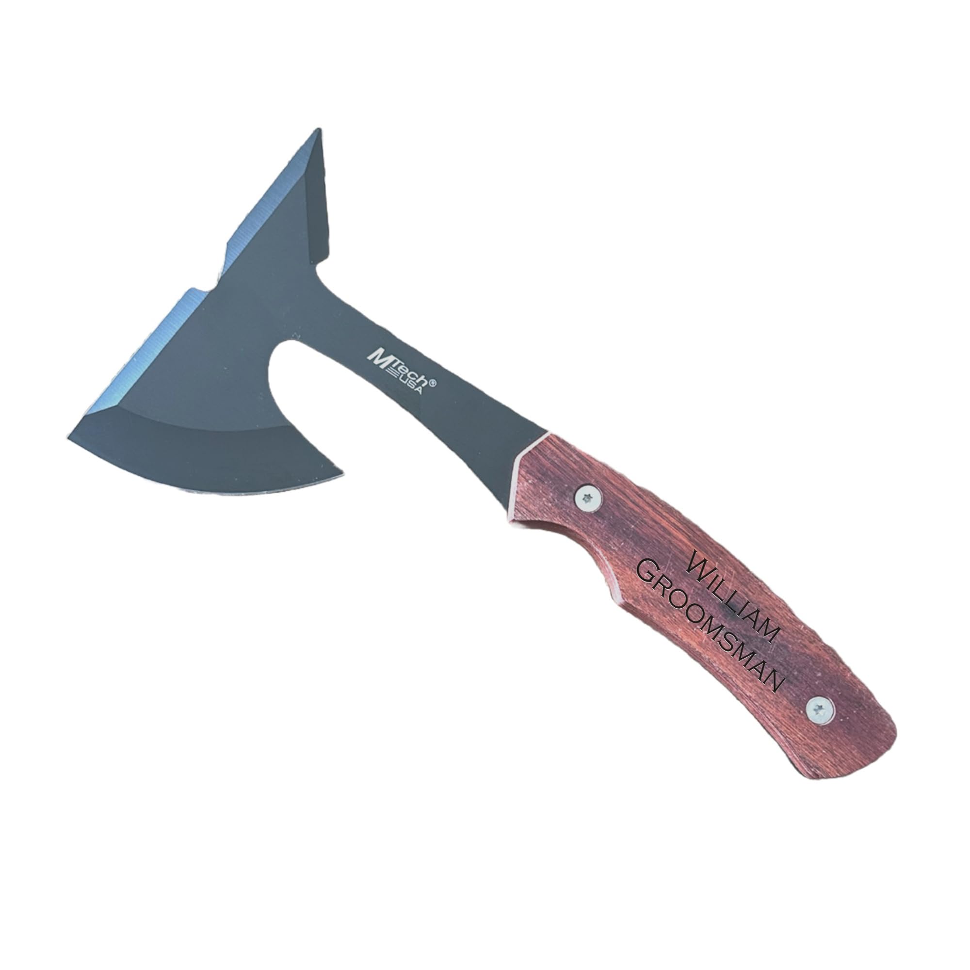 Set of 6 Personalized Engraved Hatchet Axes with Rosewood Handle - Bulk Discount Groomsmen Gifts for Men - Perfect for Weddings, Camping & Outdoor Adventures
