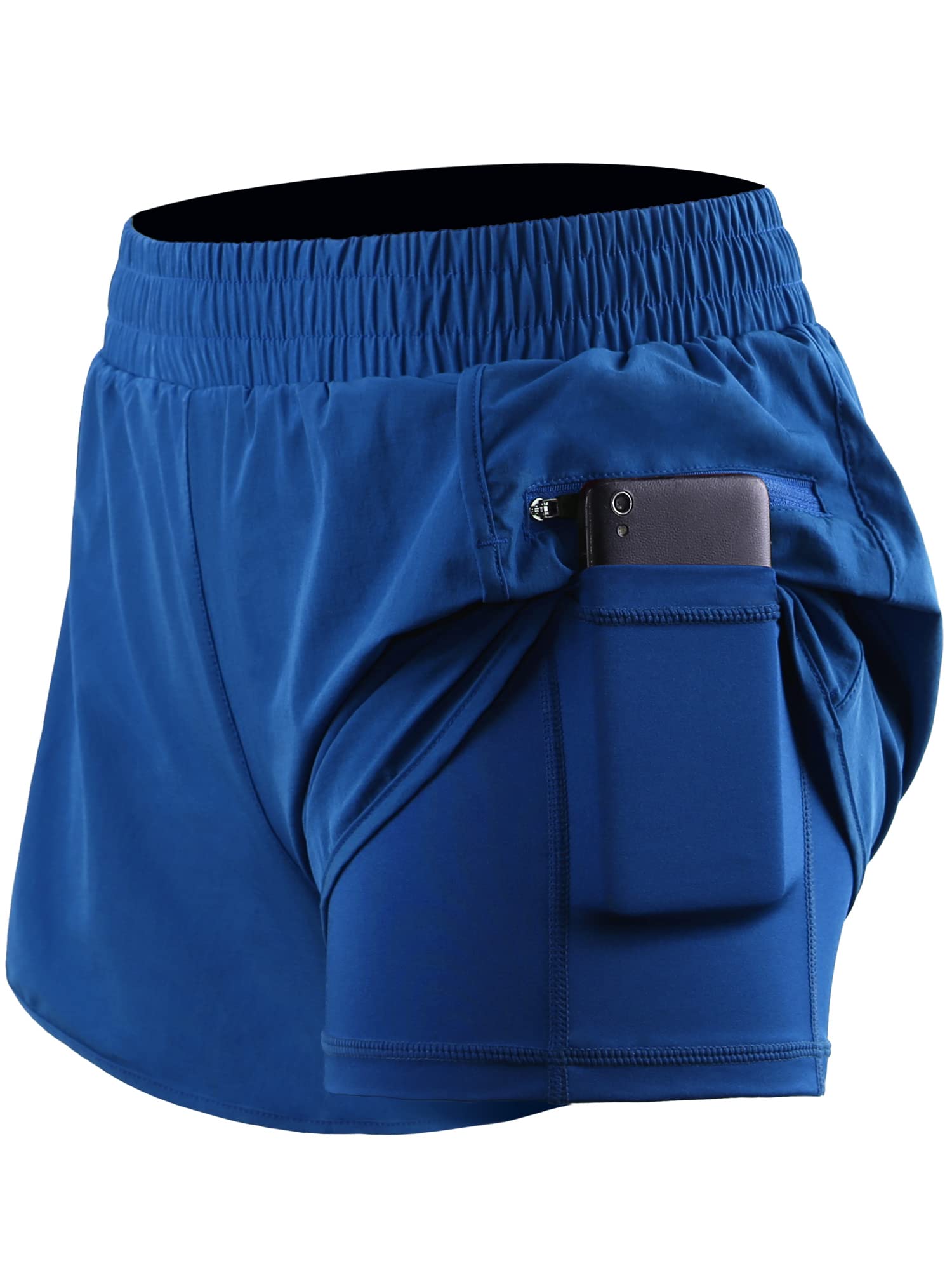 CADMUS 2-in-1 Women's Workout Shorts with Phone Pockets - Athletic Gym Running Shorts for Yoga, HIIT & Outdoor Activities