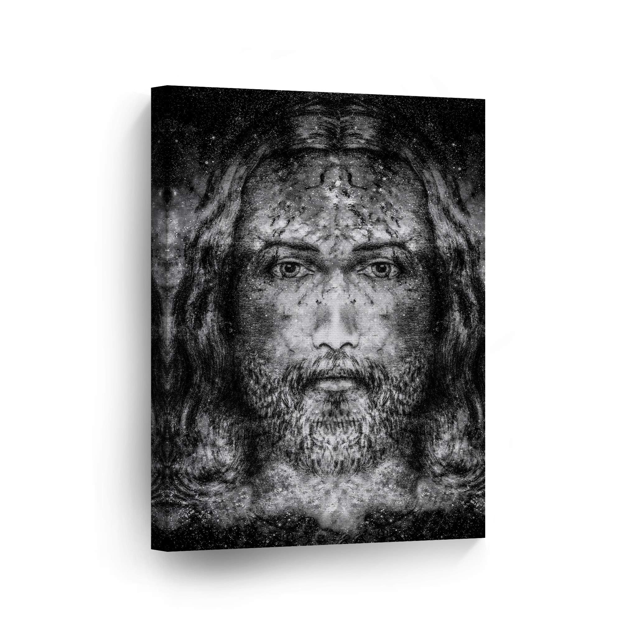Jesus Black and White Canvas Wall Art Print - Religious Christian Home Decor for Living Room, Bedroom & Office - Colorful Christ Painting Ready to Hang (36x24) - Perfect for Worship Spaces & Spiritual Gifts