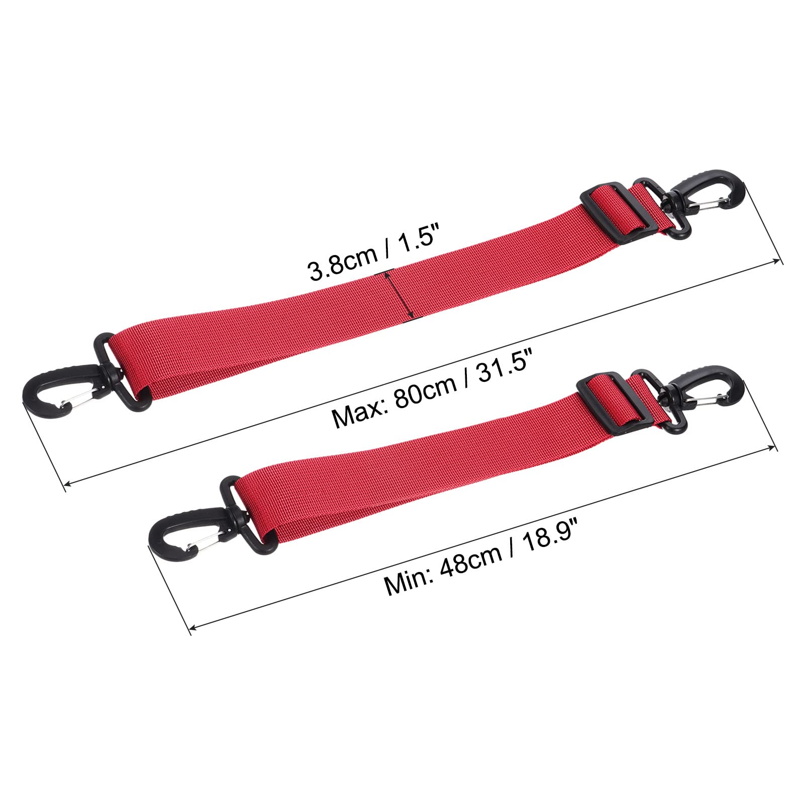 PATIKIL 80cm x 3.8cm Adjustable Roller Skate Leash & Ski Boot Carrier Strap - Universal for Roller Skates, Ice Skates, Ski Boots - Durable Red Sports Gear for Easy Transport & Storage
