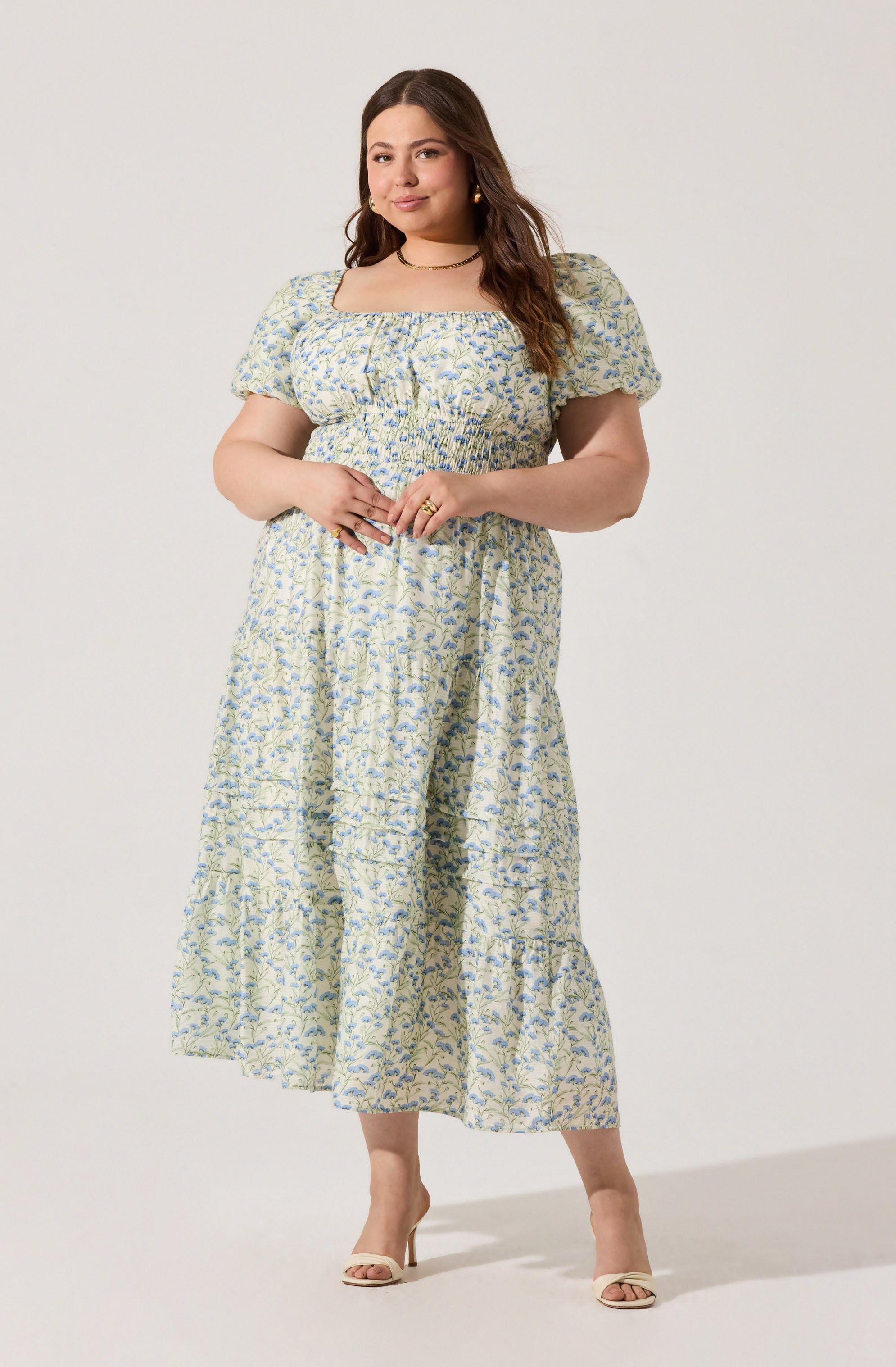 Floral Print Tiered Maxi Dress for Women - Elegant Summer Beach Wedding Party Dress - Perfect for Vacations, Date Nights & Special Occasions