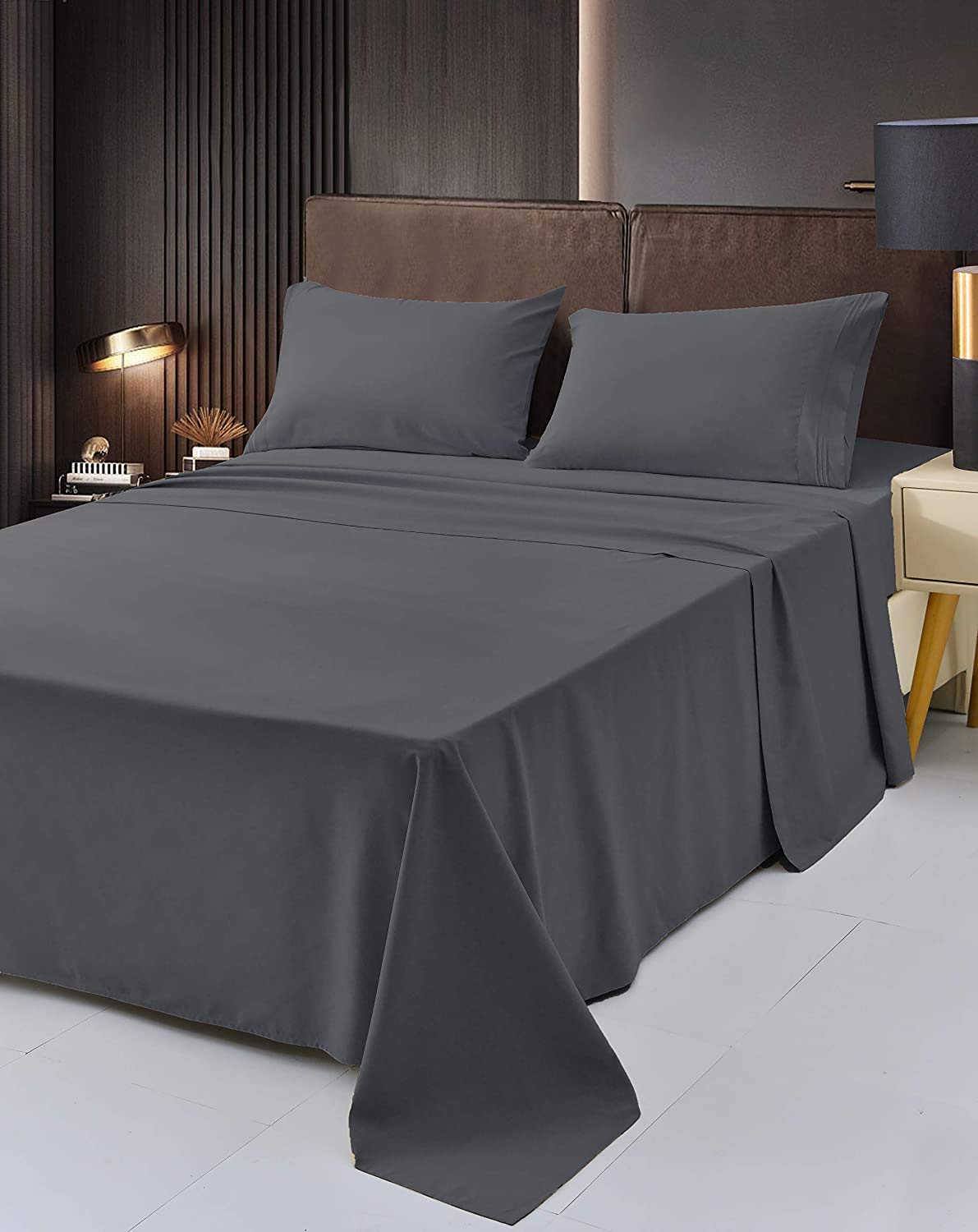 Premium 800 Thread Count 100% Pure Egyptian Cotton Bed Sheet Set - 5 PC Split Cal-King Size, Supersoft & Smooth, Fits Mattress Up to 12