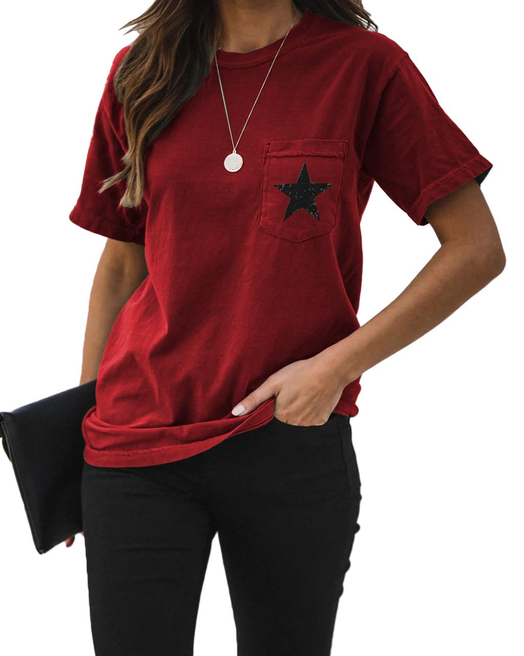 MLEBR Women's Short Sleeve Graphic T-Shirt - Basic Crew Neck Casual Top - Perfect for Everyday Wear, Weekend Outfits & Summer Fashion