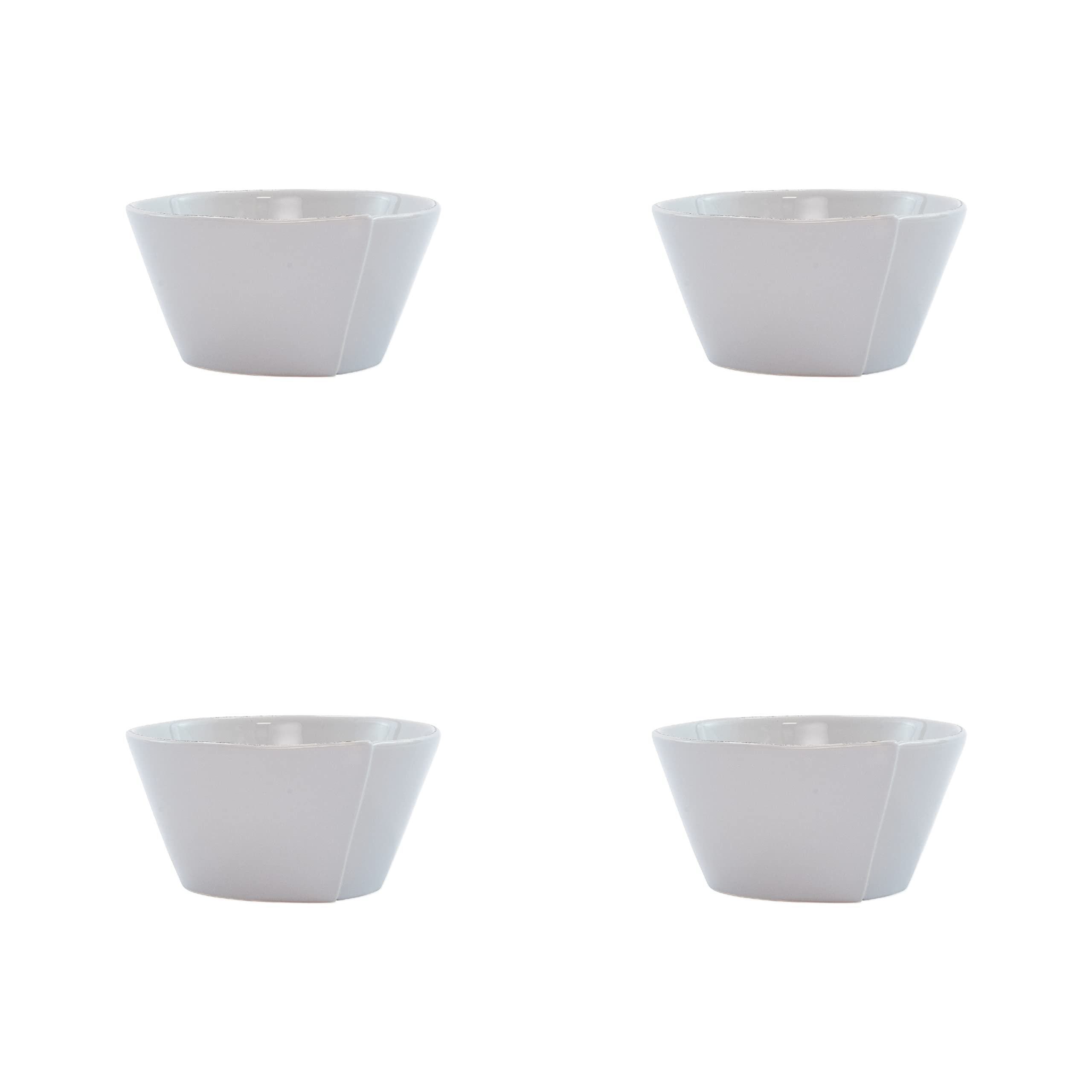Vietri Italian Lastra Collection Light Gray Ceramic Cereal Bowls - Set of 4 | Elegant Dinnerware for Breakfast, Soup & Dessert | Durable Stoneware for Everyday Use & Entertaining