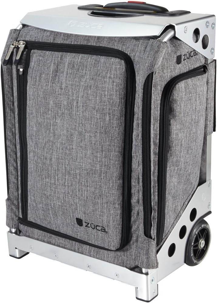 ZUCA Navigator 20-Inch Carry-On Suitcase with Built-In Seat | Airline Approved Luggage with Smooth Wheels & Ultimate Organization | Perfect for Business Travel & Family Vacations | Heather Gray Bag with Silver Frame