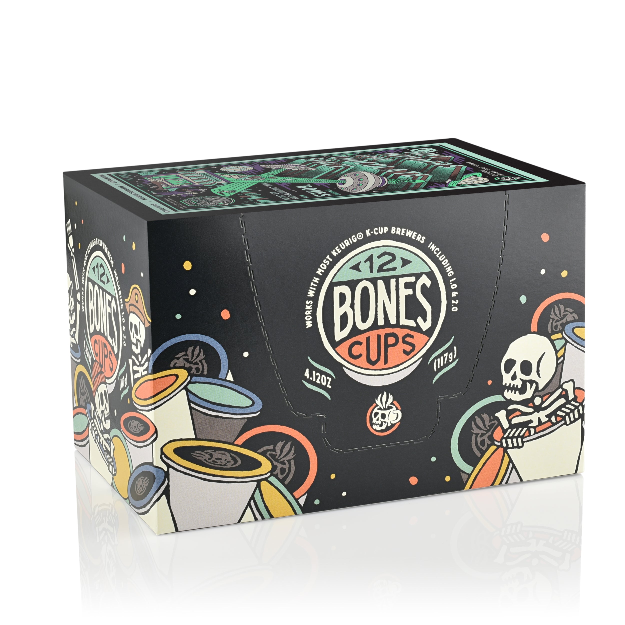 Mint Chocolate Space Bones Cups - 12 Count | Fun & Unique Party Cups for Halloween, Themed Events & Collectibles