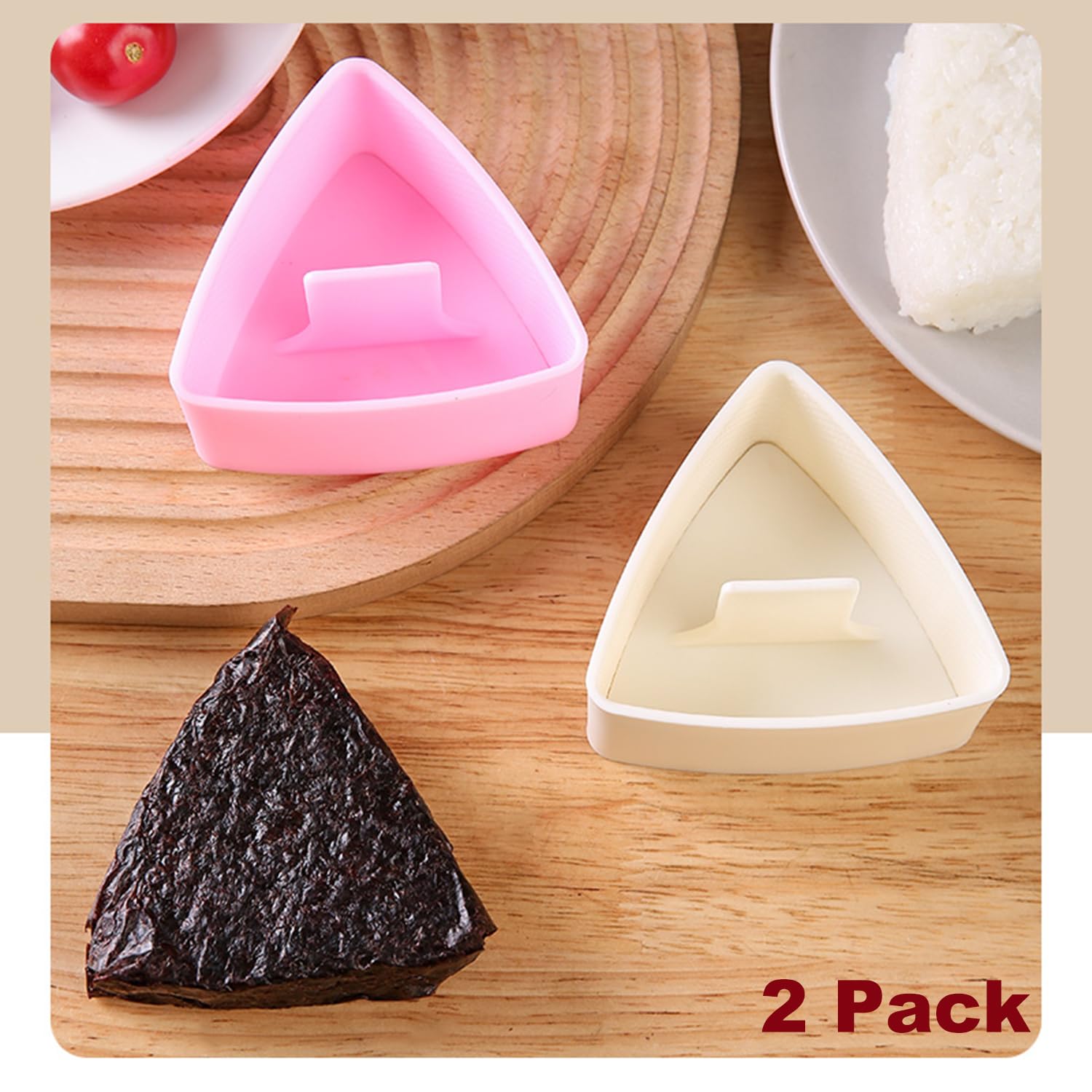 2-Pack Large Onigiri Mold Triangle Sushi Rice Ball Maker - Japanese Bento Lunch Kit for Perfect Rice Balls | Ideal for Home Cooking, Meal Prep & Asian Cuisine Lovers
