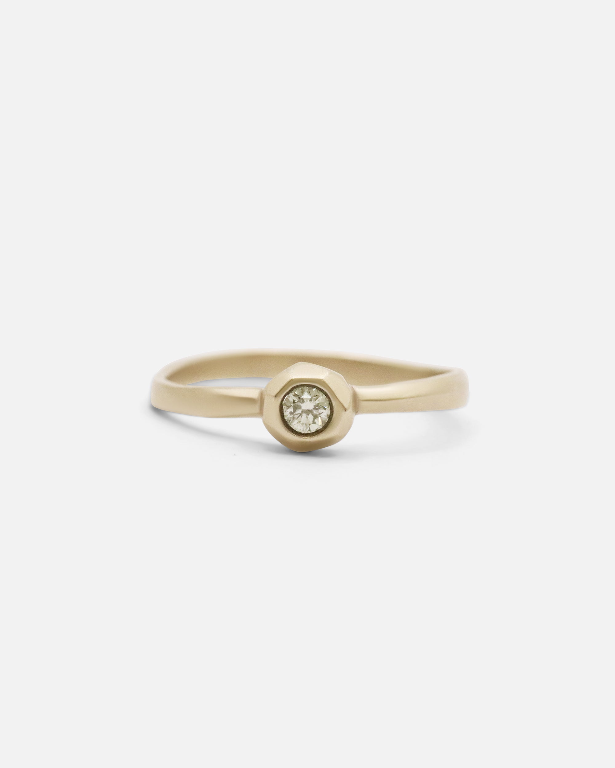 Pebble Ring with Yellow Diamond - Elegant Dainty Jewelry for Women, Perfect for Engagement, Wedding, Anniversary & Everyday Wear