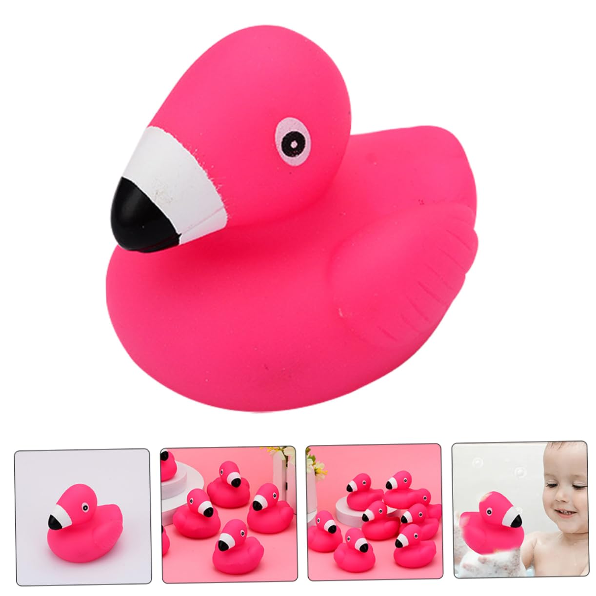 HOOTNEE 24-Piece Flamingo Bath Toys Set - Non-Toxic Vinyl Floating Duck Toys for Kids, Toddlers & Babies - Fun Bathtub Accessories for Bath Time Play & Pool Party Decorations
