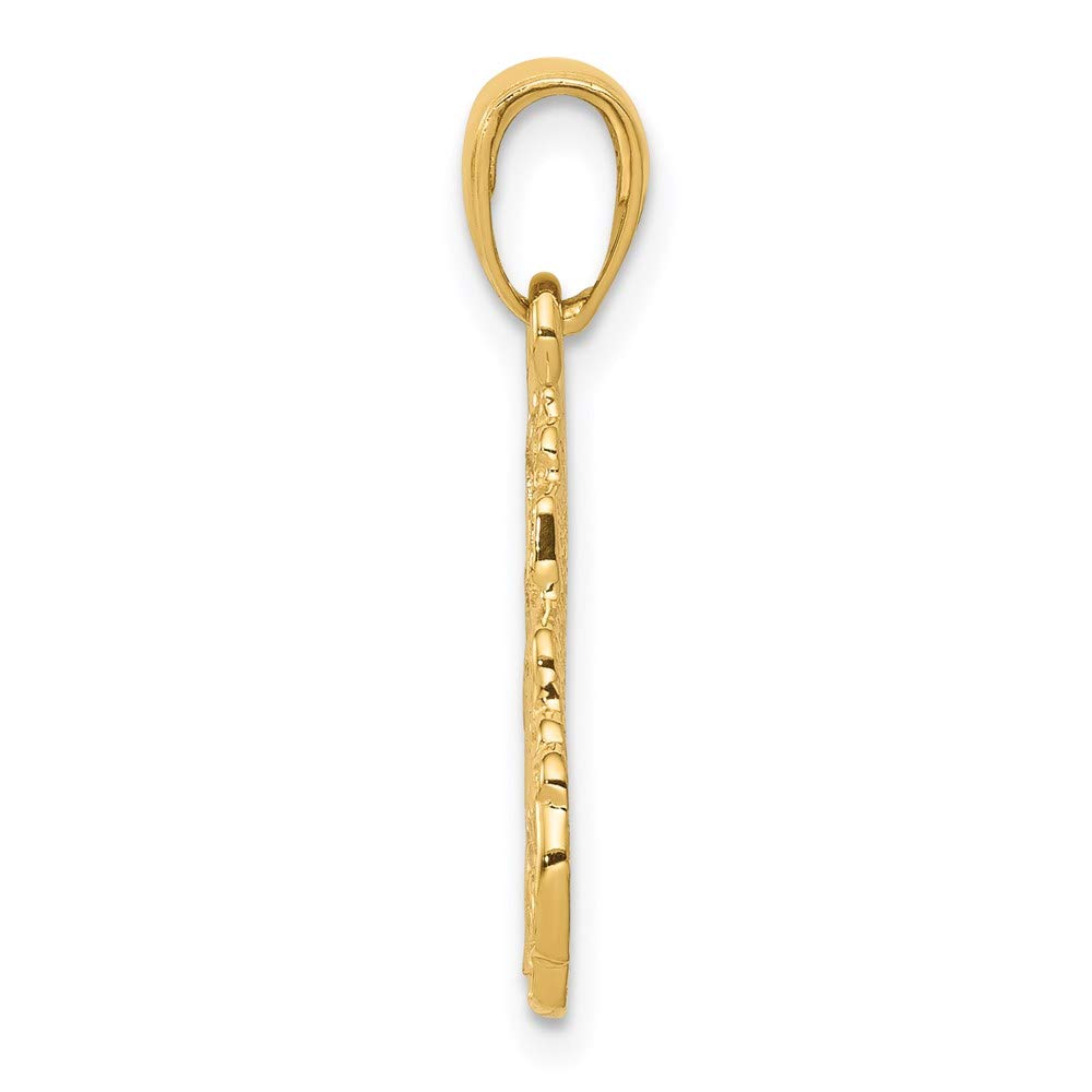 14k Yellow Gold Semi Truck Pendant - Black Bow for Truckers