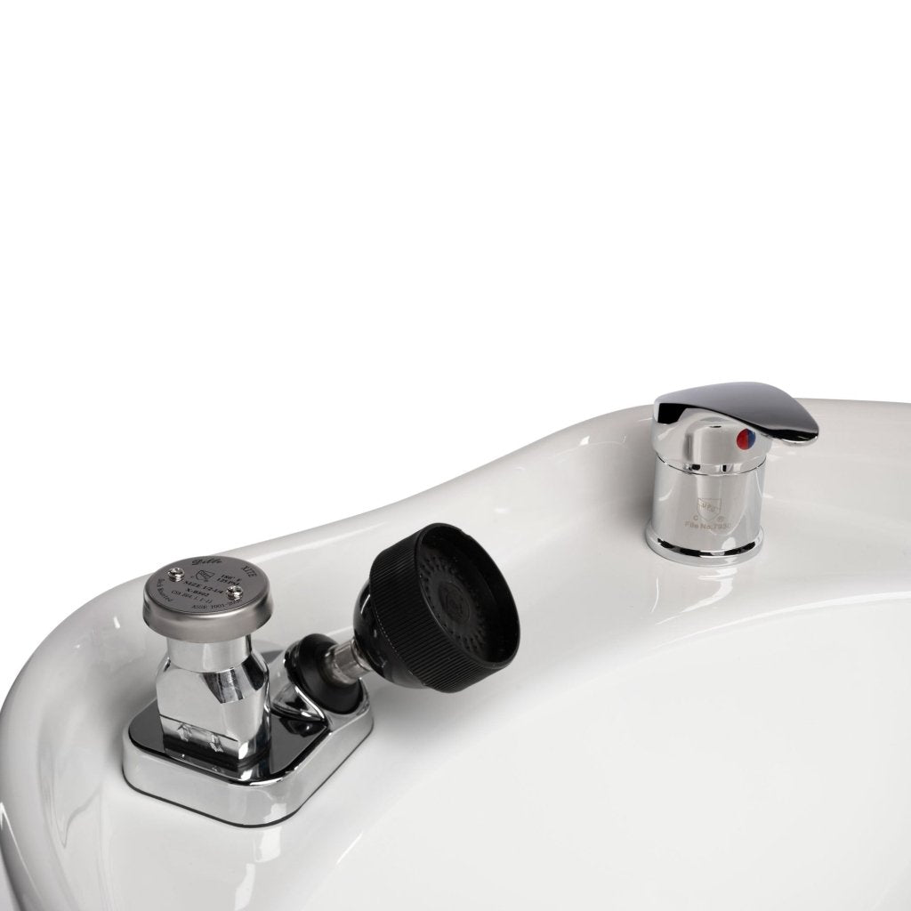 Lanvain Canada Shampoo Unit Sink Station 206 in White or Black - Professional Salon Sink for Hair Washing & Styling