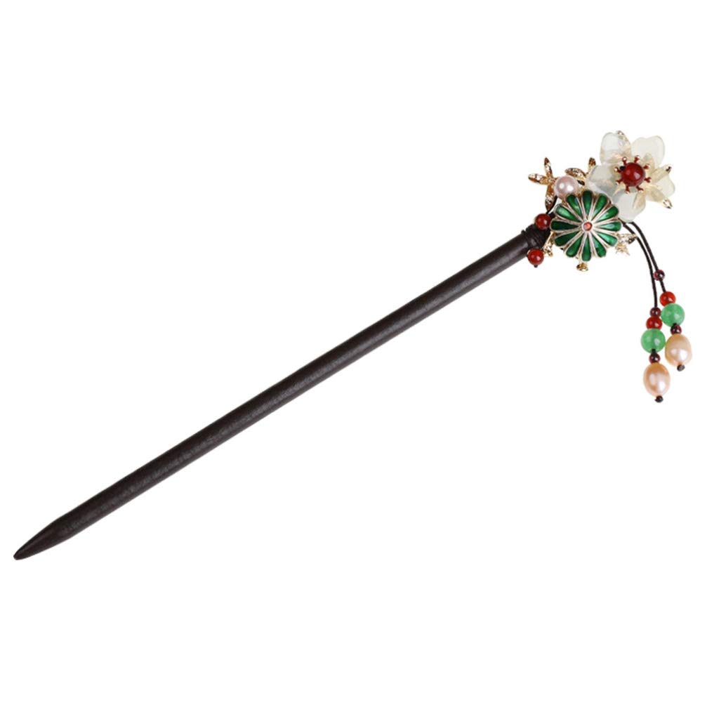 Vintage Wooden Hair Clasp for Women - Retro Hair Pin with Tassel for Gifts & Parties