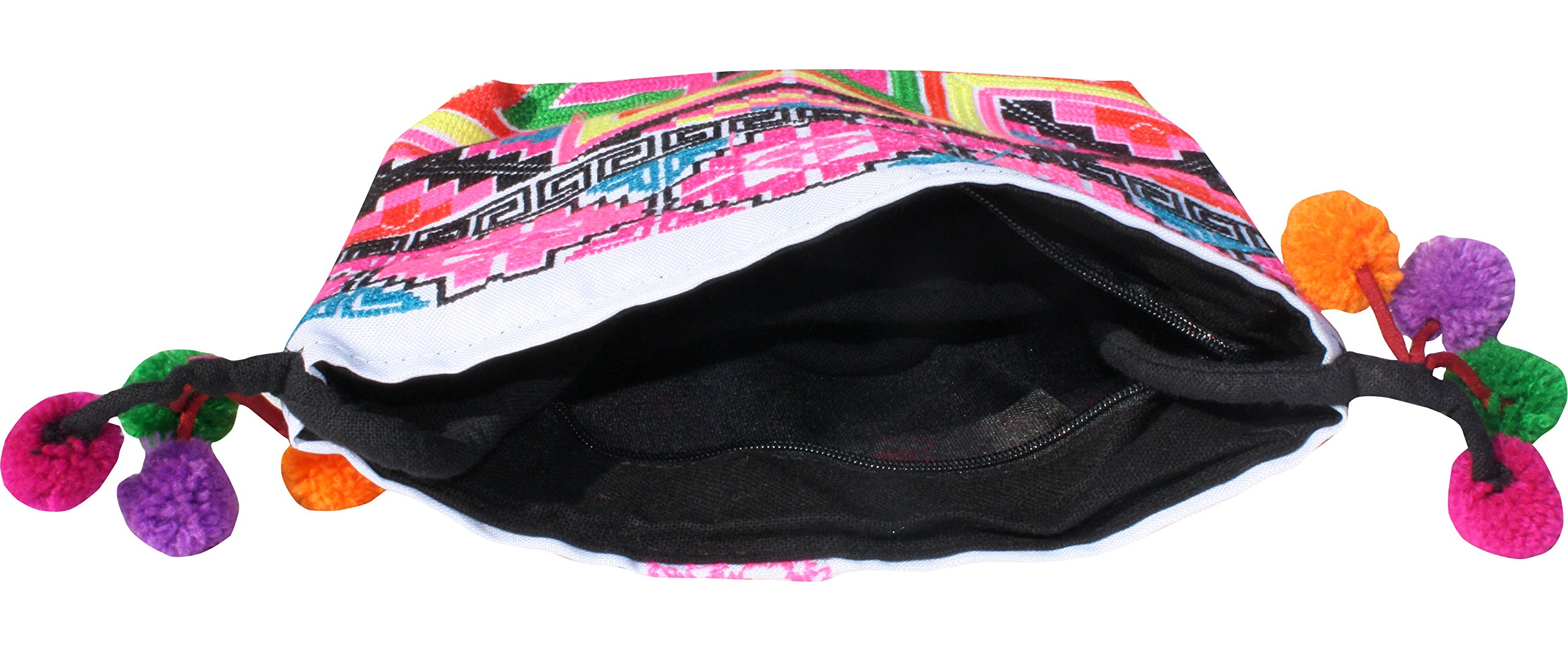 RaanPahMuang Hill Tribe Handwoven Colorful Striped Shoulder Bag - Perfect for Boho Fashion, Travel & Festival Accessories
