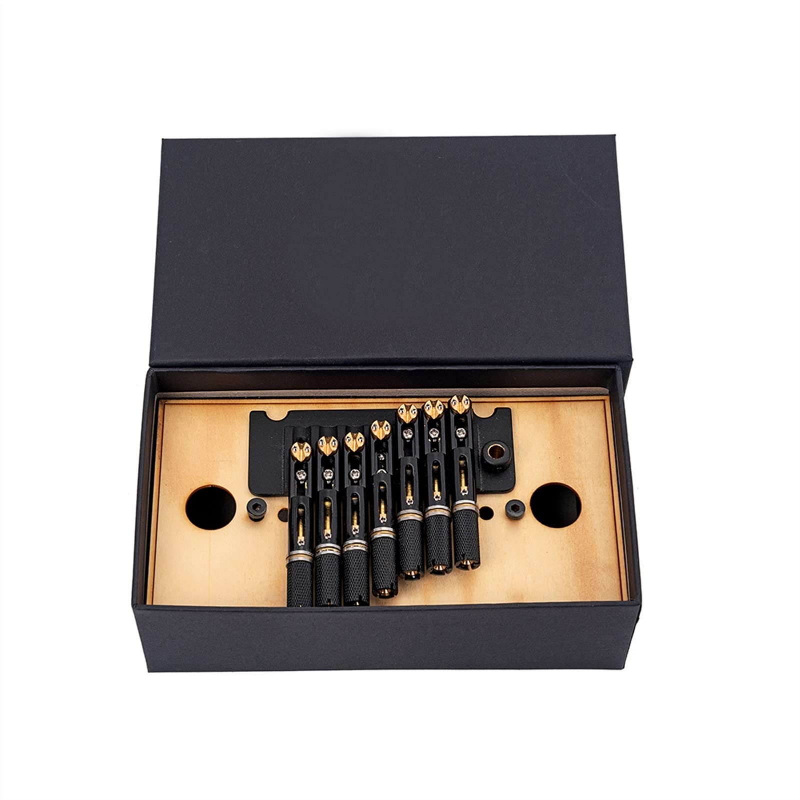 6 or 7 String Headless Guitar Fanned Fret Tremolo Bridge - Black Electric Guitar Tailpiece Replacement | Perfect for Extended Range & Progressive Metal Music Scenes